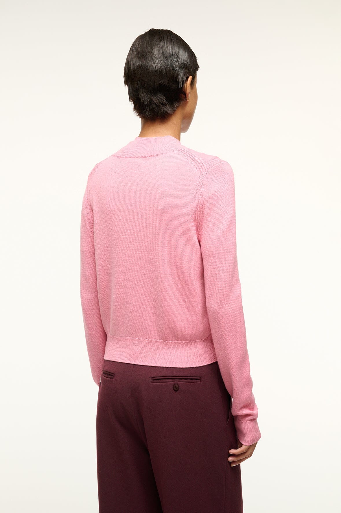 Merino Wool Cardigan with V Neckline & Ribbed Cuffs | Baxter
