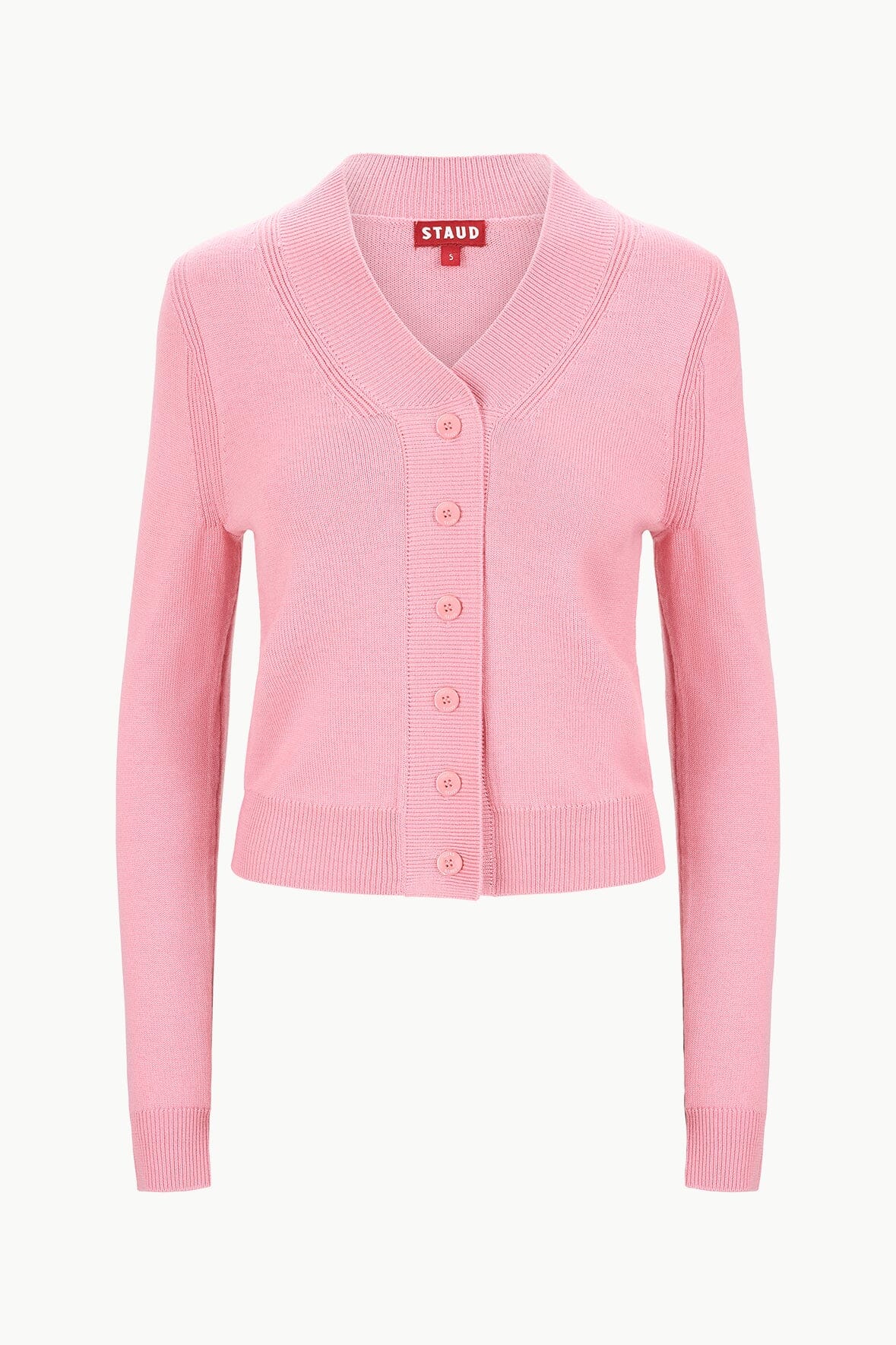 Merino Wool Cardigan with V Neckline & Ribbed Cuffs | Baxter