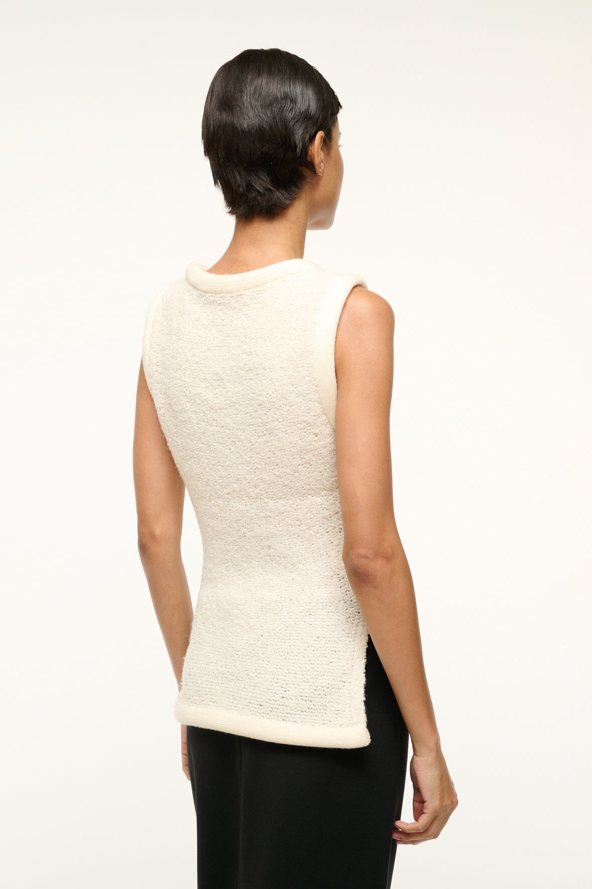 Chunky Knit Tank Top with Side Slits | Aerin Ivory
