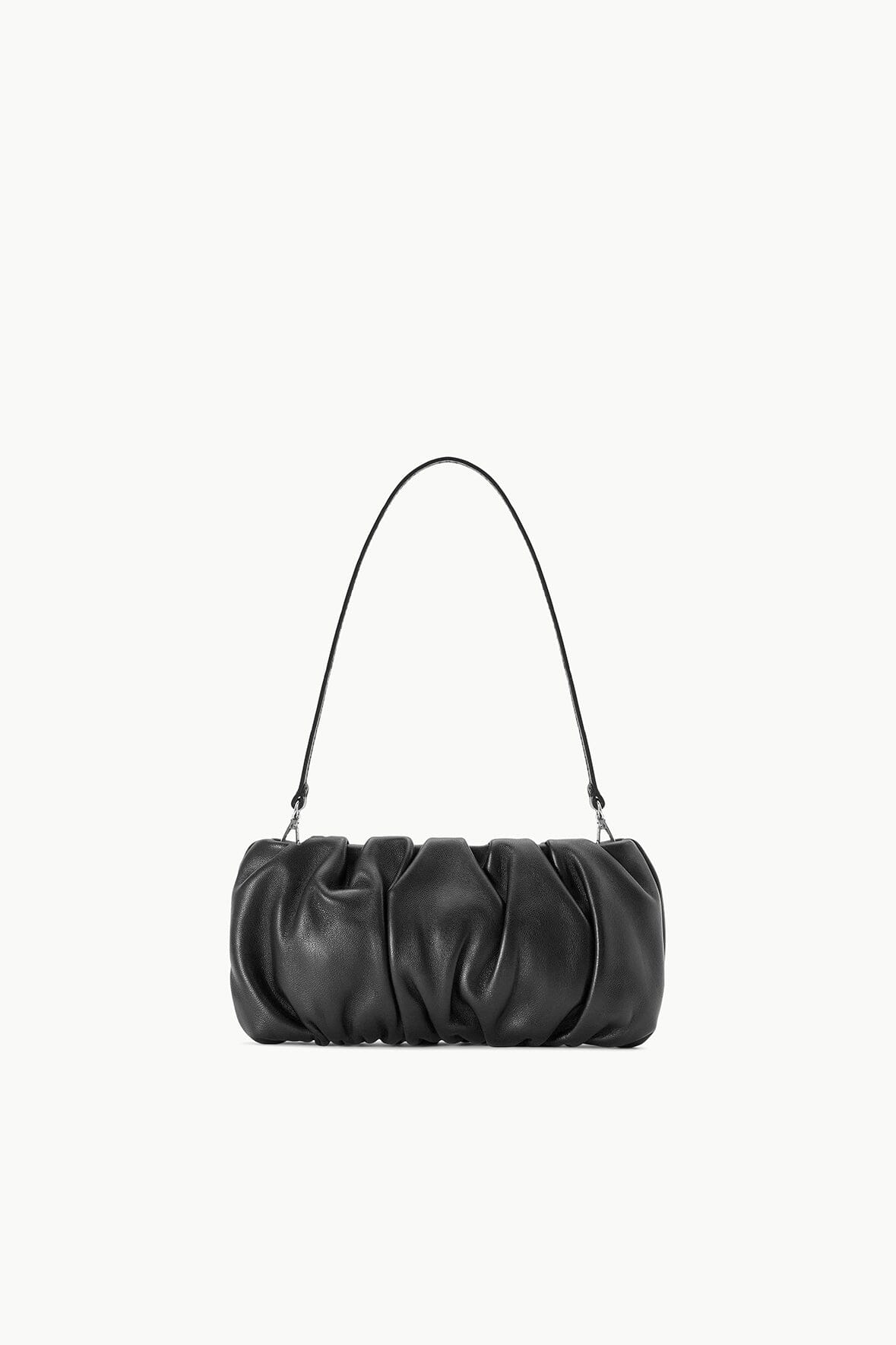 Soft Leather Convertible Clutch with Removable Strap | Bean Bag Black