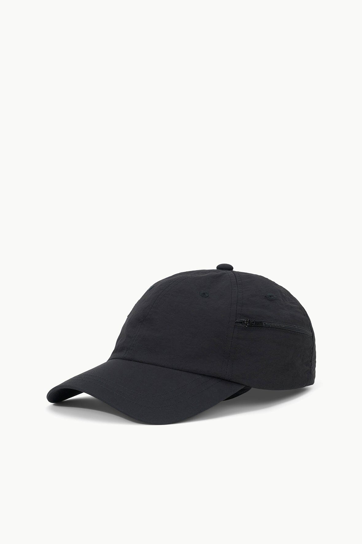 Adjustable Baseball Hat with Zip Pocket | Paulie Black