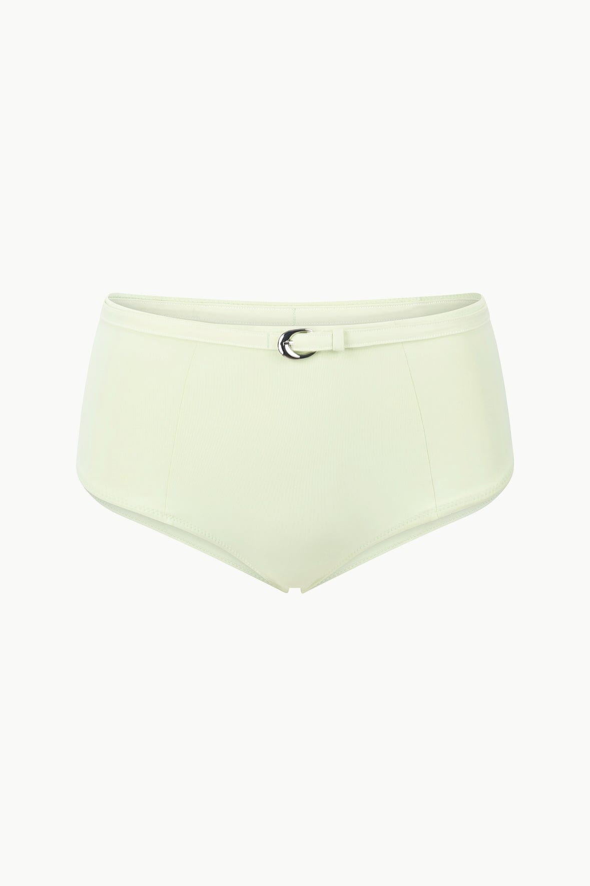 High-Rise Belted Bikini Bottom with Moon Buckle | Wailea Pale Jade