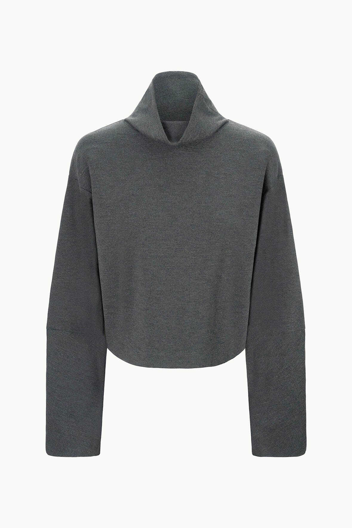 Mock Turtleneck Ponte Pullover Top with Sculptural Sleeves | Binoche