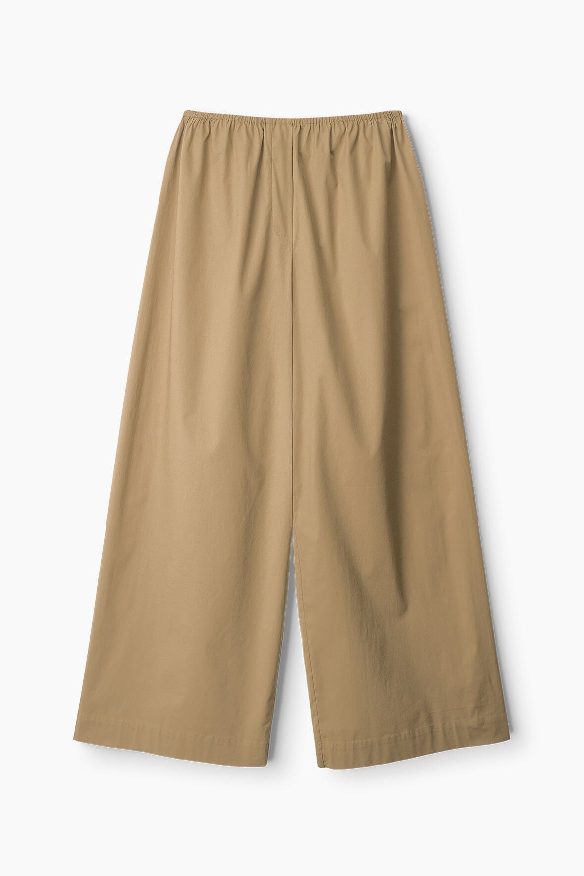 Wide Leg Pull-On Pants with Elastic Waistband | Bonfire Taupe