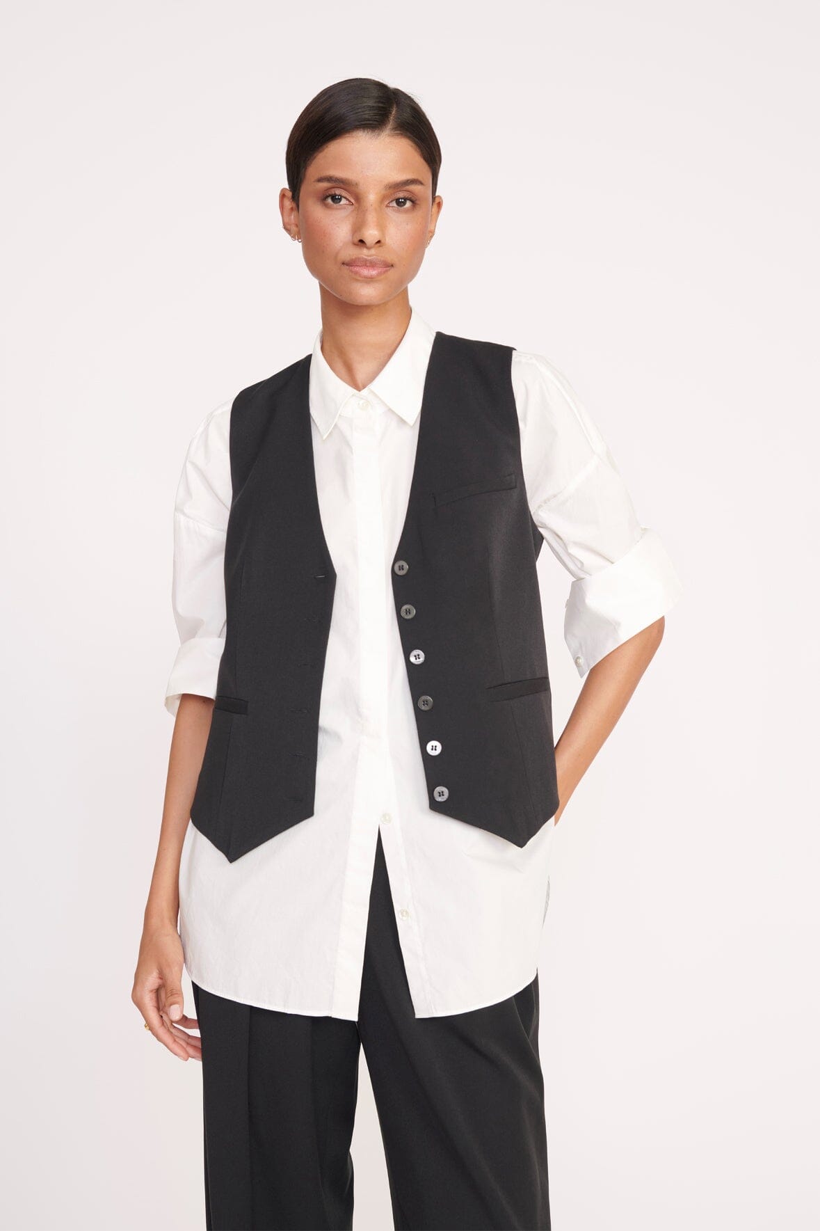 Men's Black Layering Vest for Suits | Brett Vest