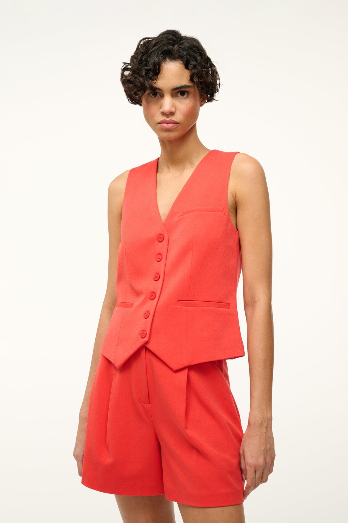 Tomato Red Vest for Layering & Transitional Suits | Brett