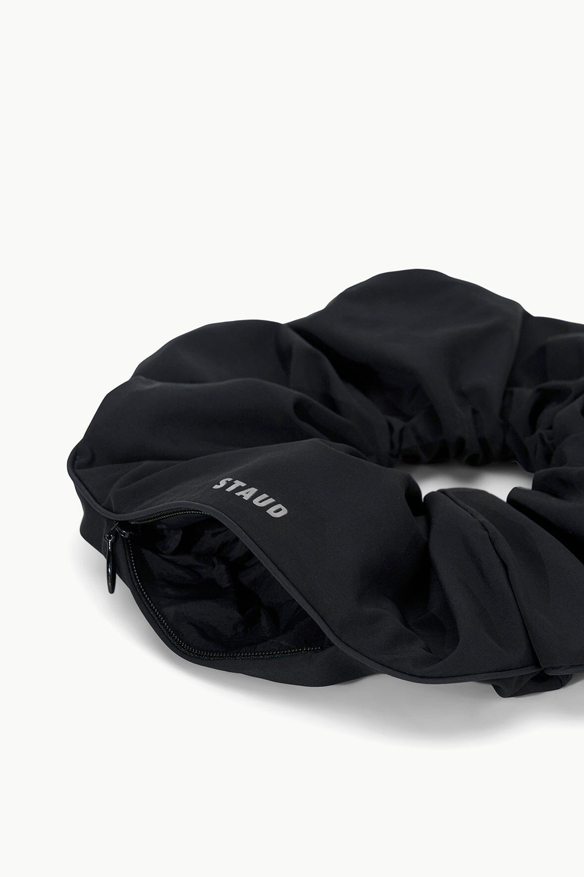 Oversized Nylon Scrunchie with Hidden Pocket | Gorge Black
