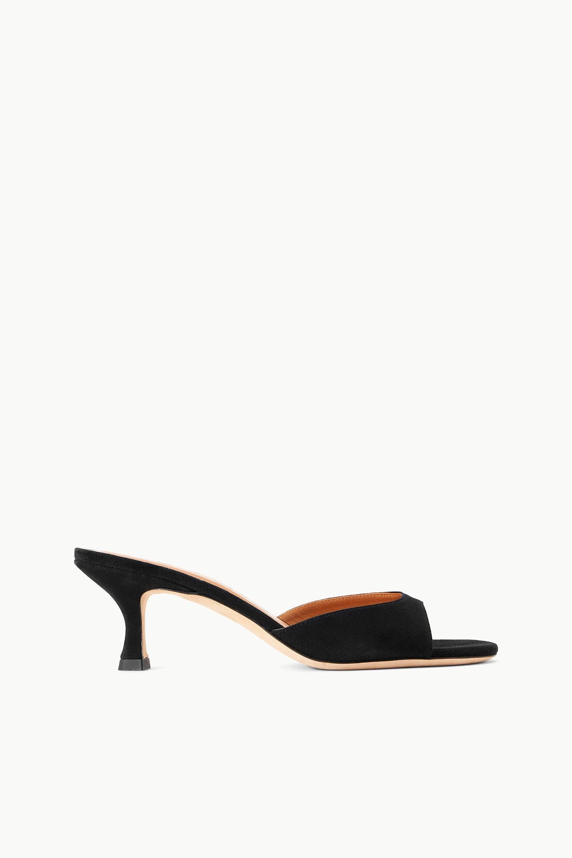 Black Suede Kitten Heel Mule | Brigitte Open-Toe Shoes