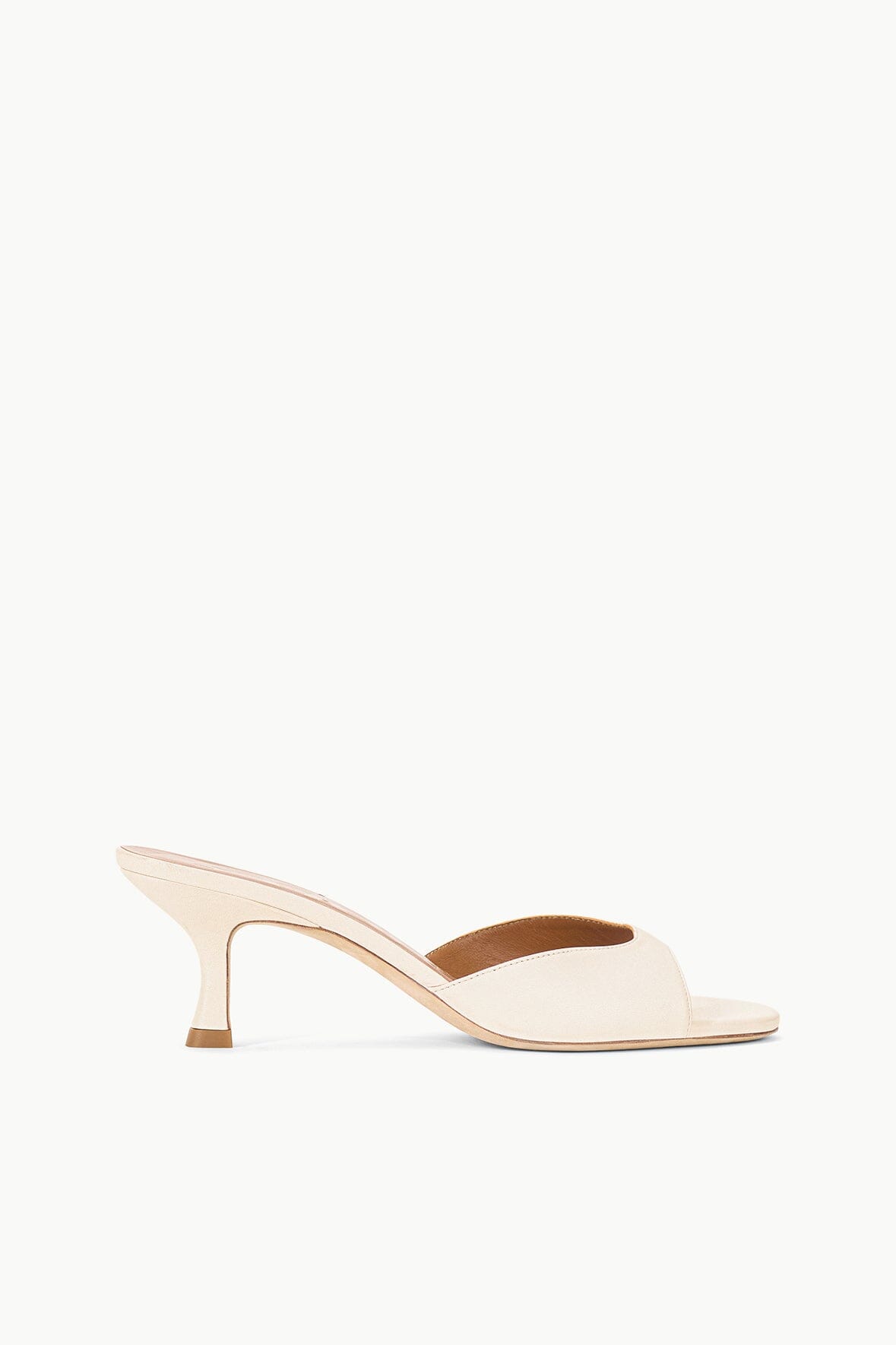 Kitten Heel Mule in Nappa Leather | Brigitte Cream