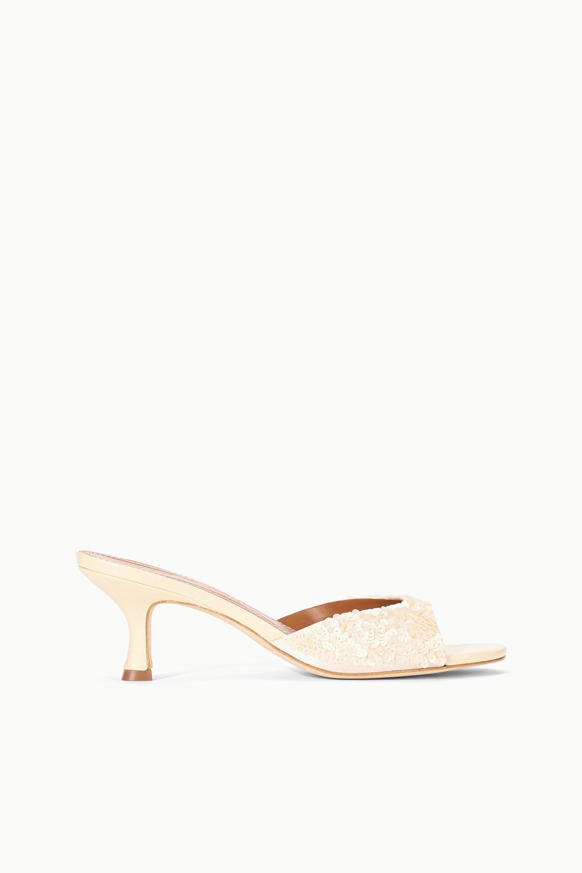 Sequined Nappa Leather Mule with Kitten Heel | Brigitte