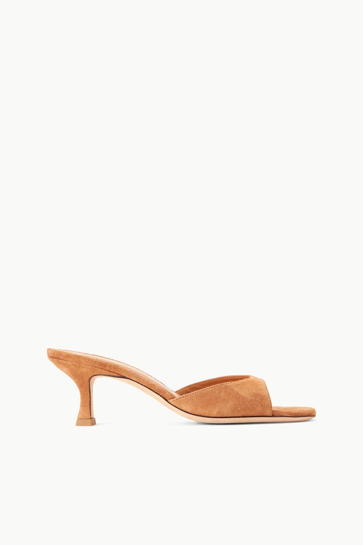 Tan Suede Kitten Heel Mule | Brigitte Open-Toe Shoes