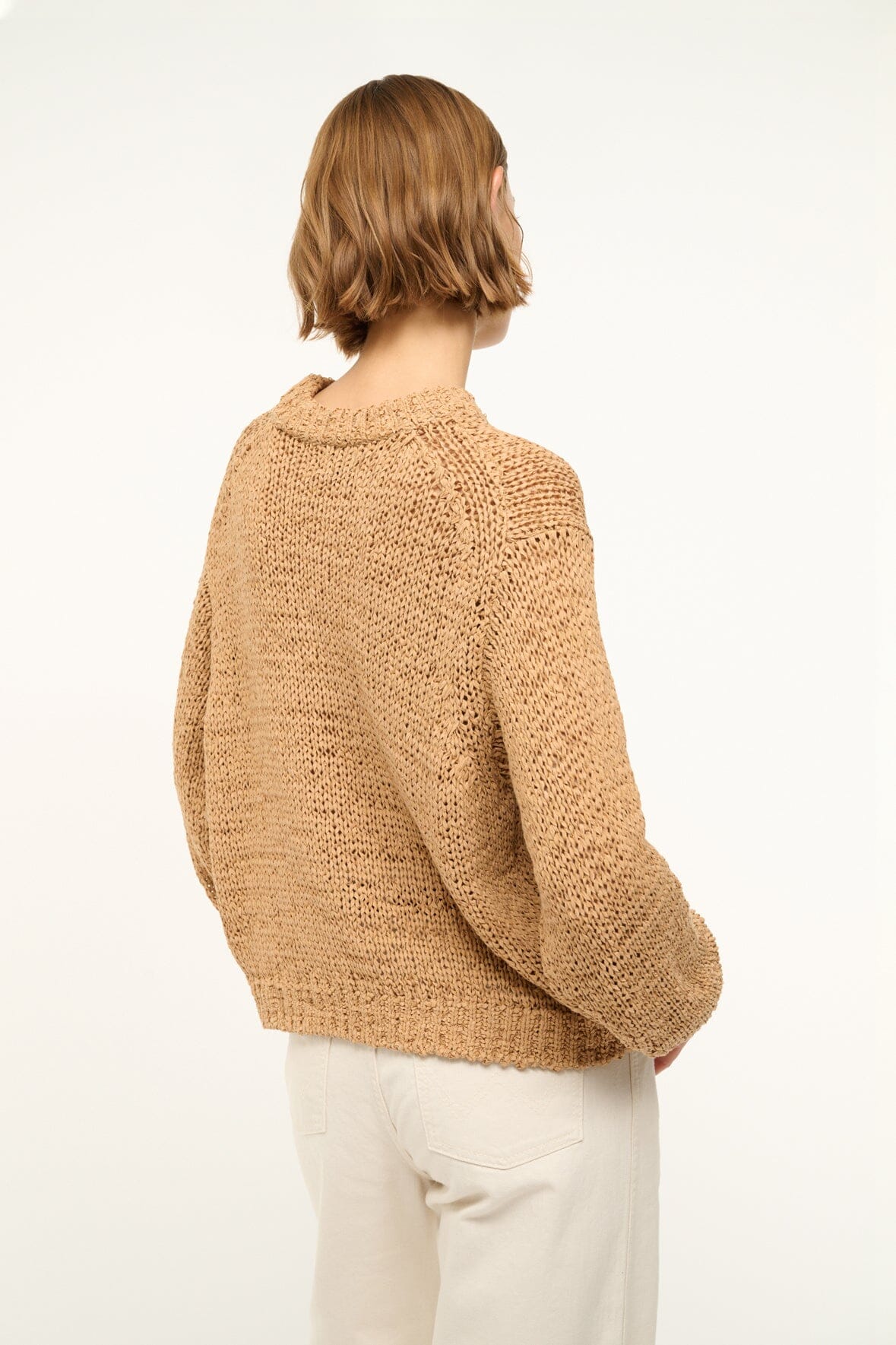 Relaxed Fit Organic Cotton Sweater | Cala Camel Crewneck