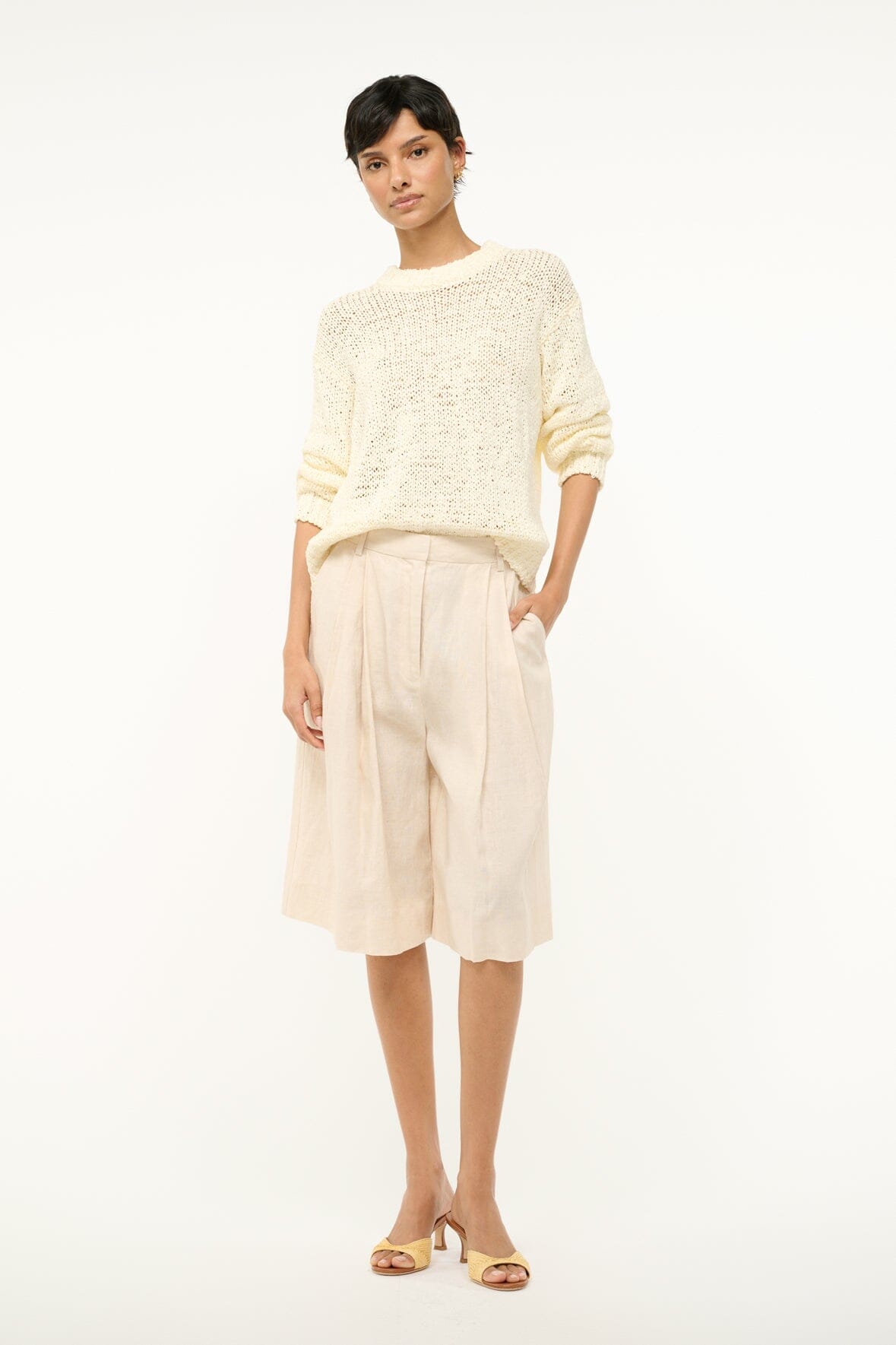 Relaxed Fit Organic Cotton Sweater | Cala Ivory