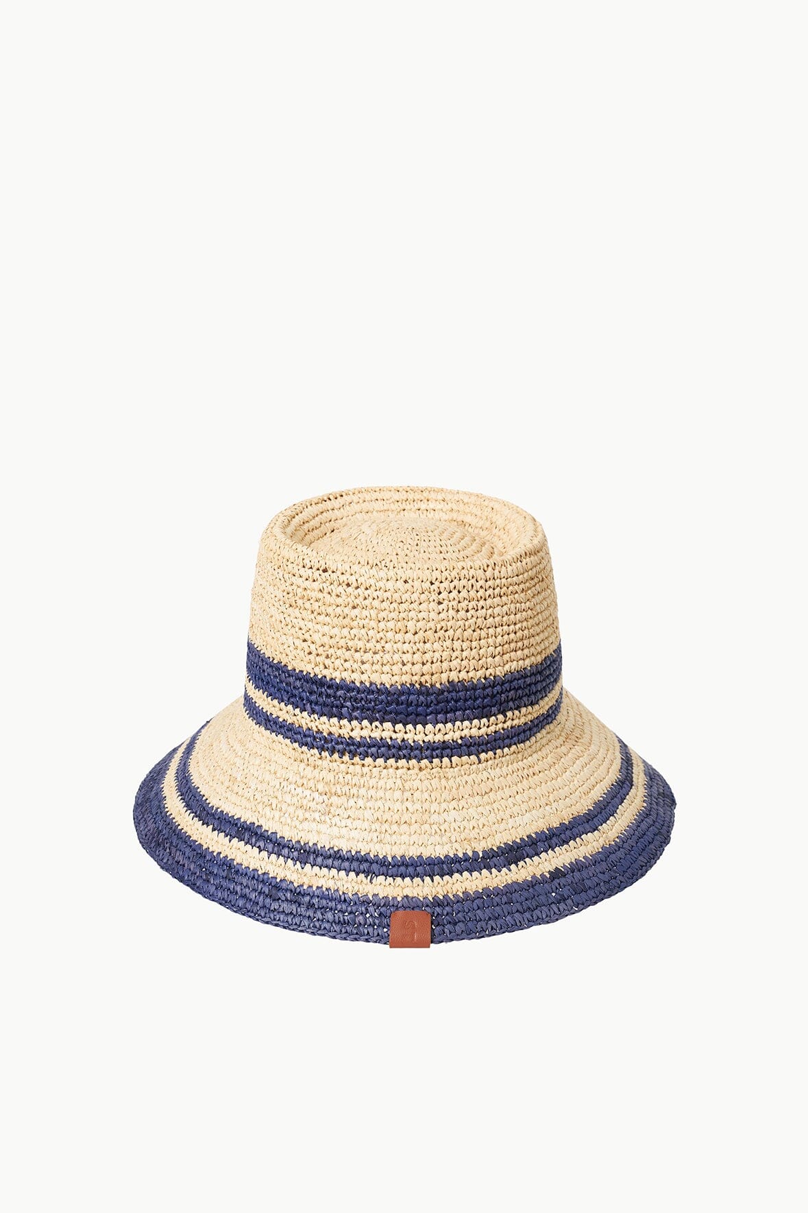 Straw Crochet Bucket Hat for Summer | Rita Natural Navy