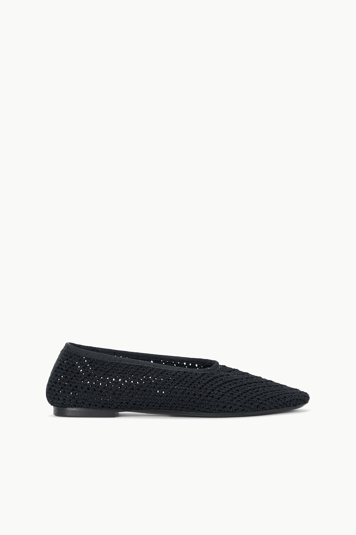 Black Crochet Ballet Flats for Women | Alba