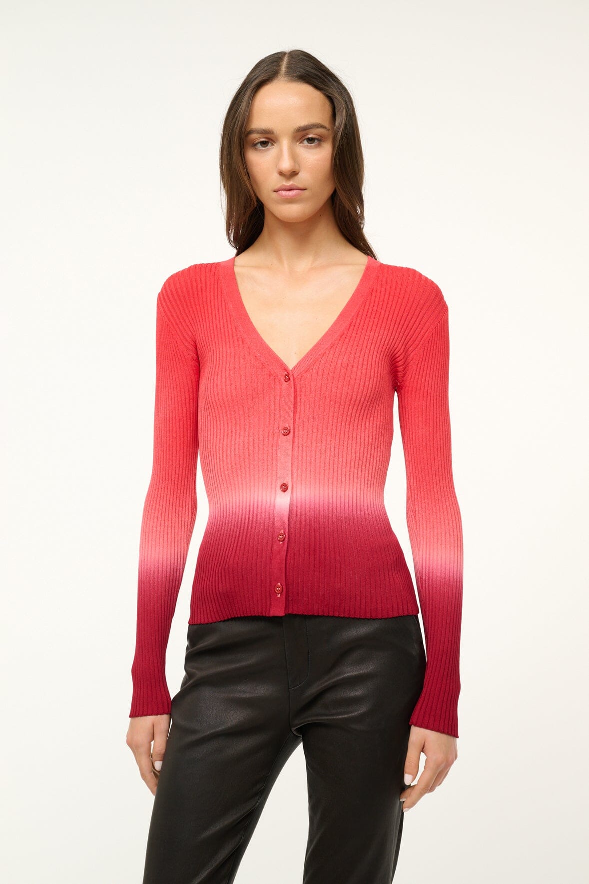 Ribbed Knit Cargo Sweater with Dip-Dye Print | Dusk