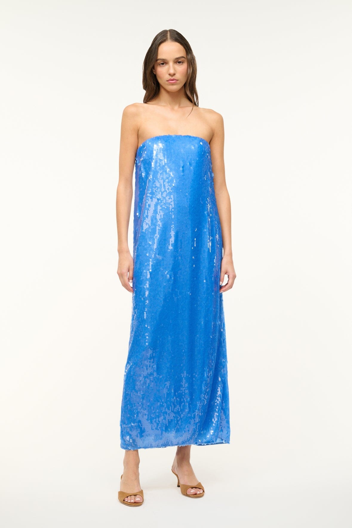 Strapless Sequin Gown with Back Slit | Casey Dress