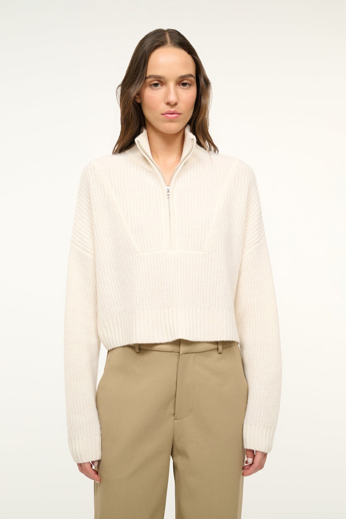 Cashmere Cropped Sweater for Fall | Hampton Ivory