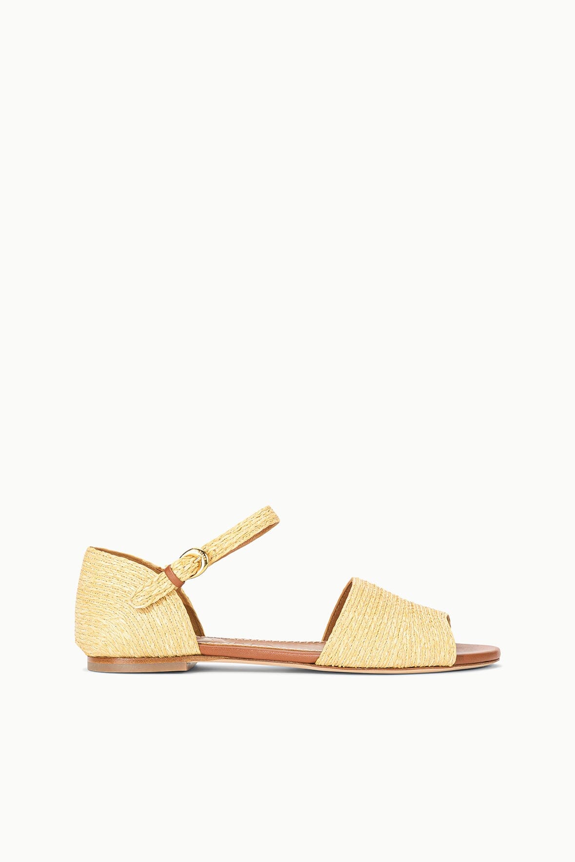 Natural Raffia Sandals with Ankle Strap & Buckle | Catherine