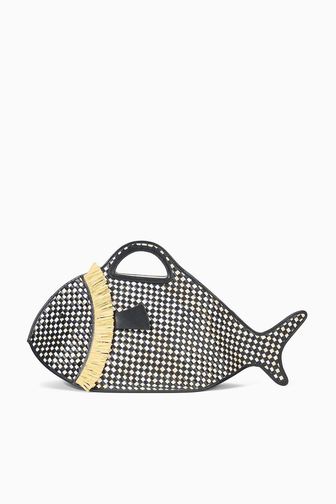 Hand-Woven Basket Tote with Leather Trim & Zip Pocket | Cleo Fish