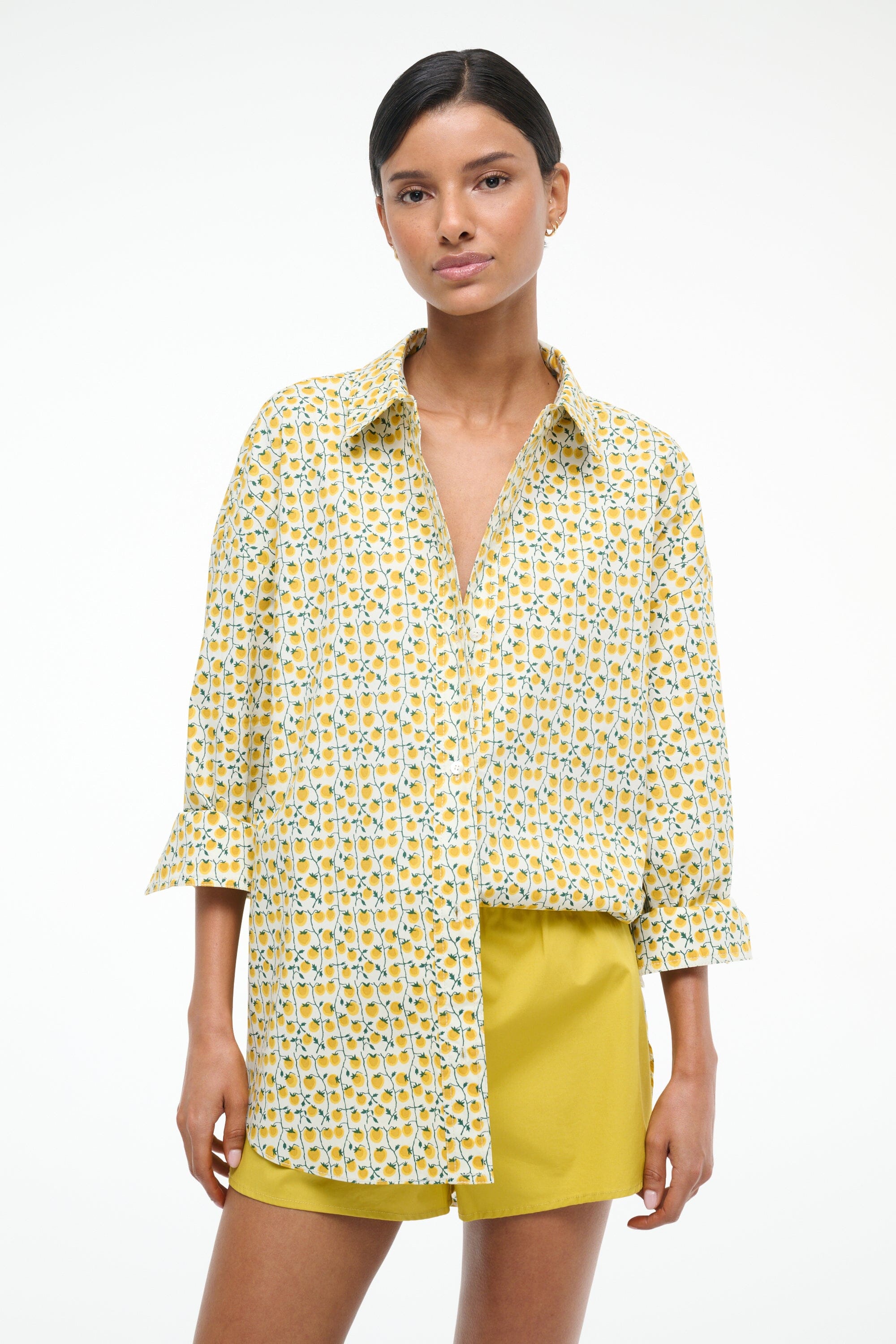 Oversized Cotton Poplin Top | Colton by On The Vine Golden