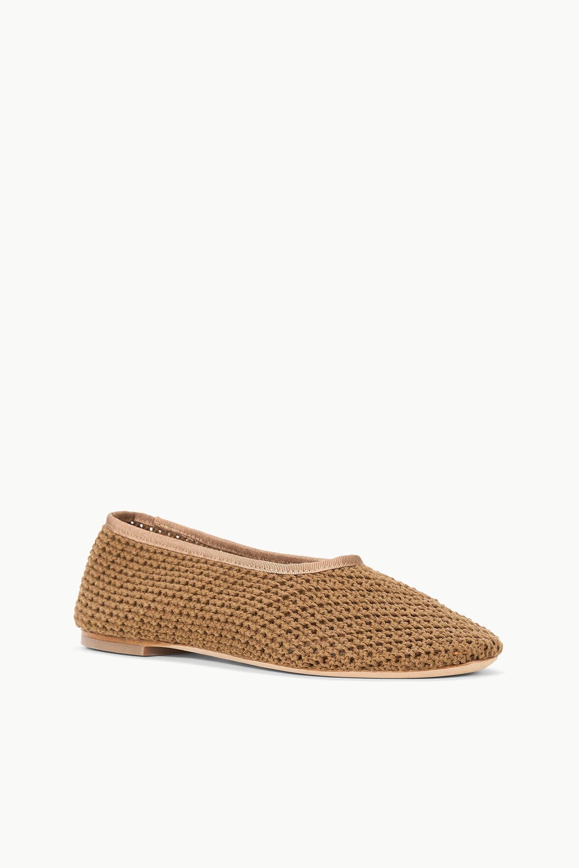 Camel Crochet Ballet Flats for Women | Alba