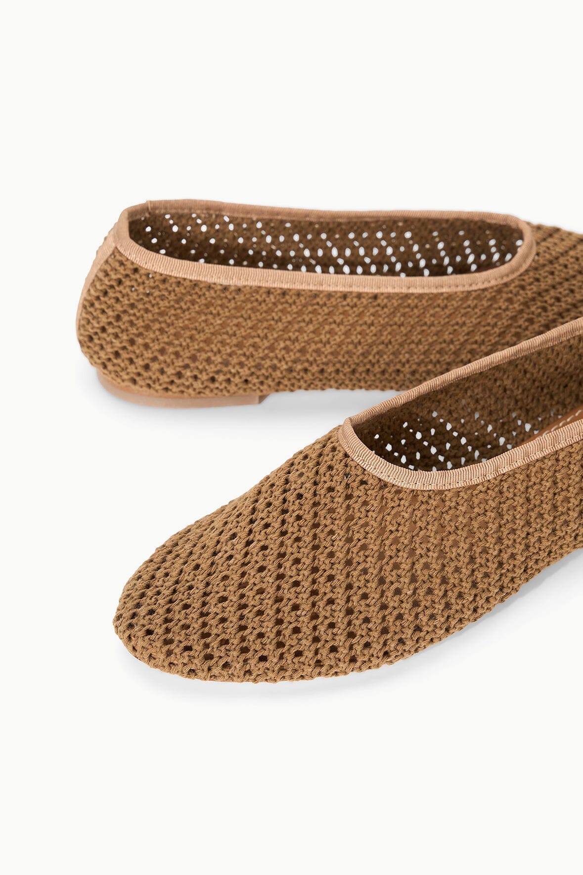 Camel Crochet Ballet Flats for Women | Alba