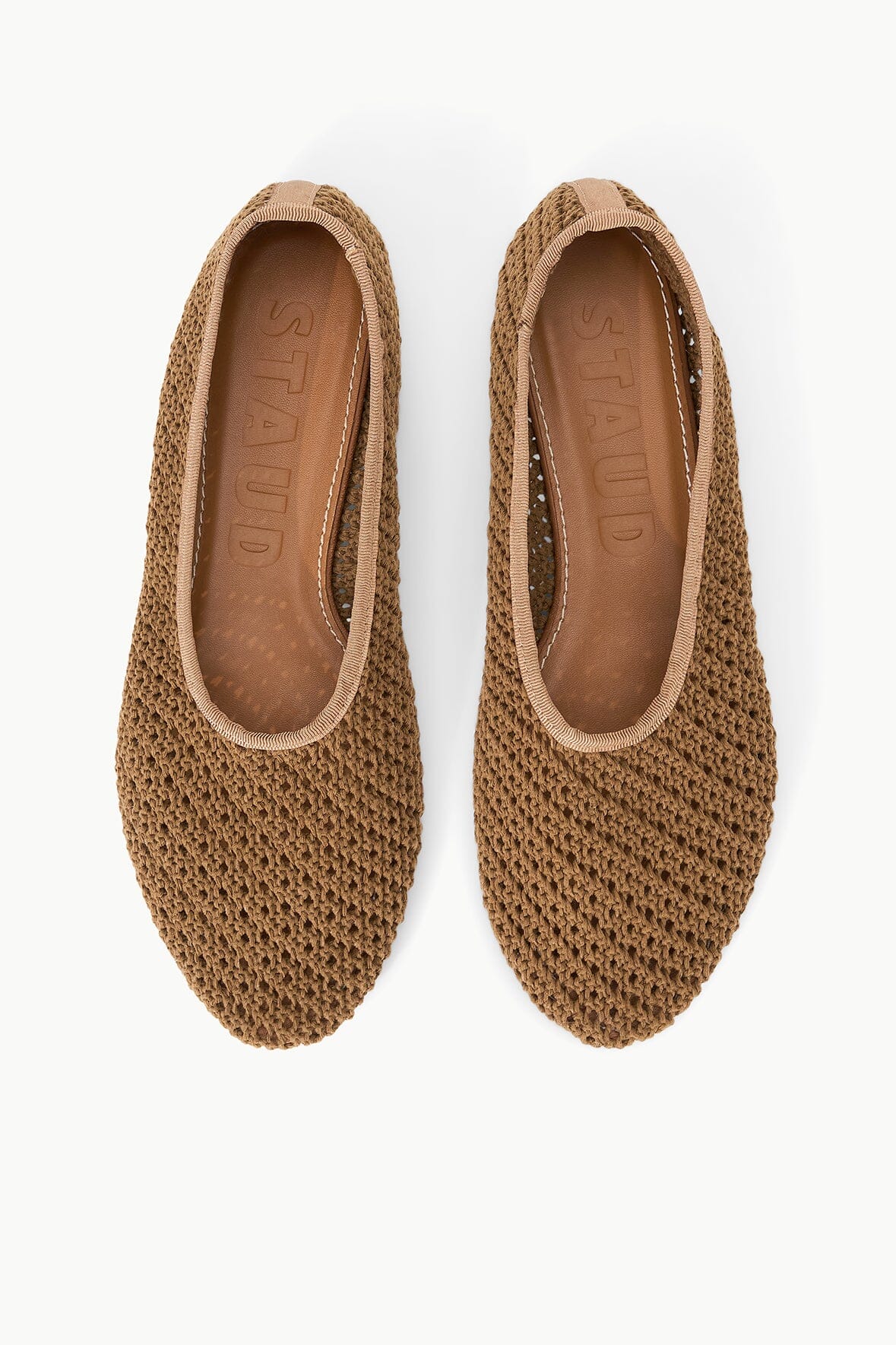 Camel Crochet Ballet Flats for Women | Alba