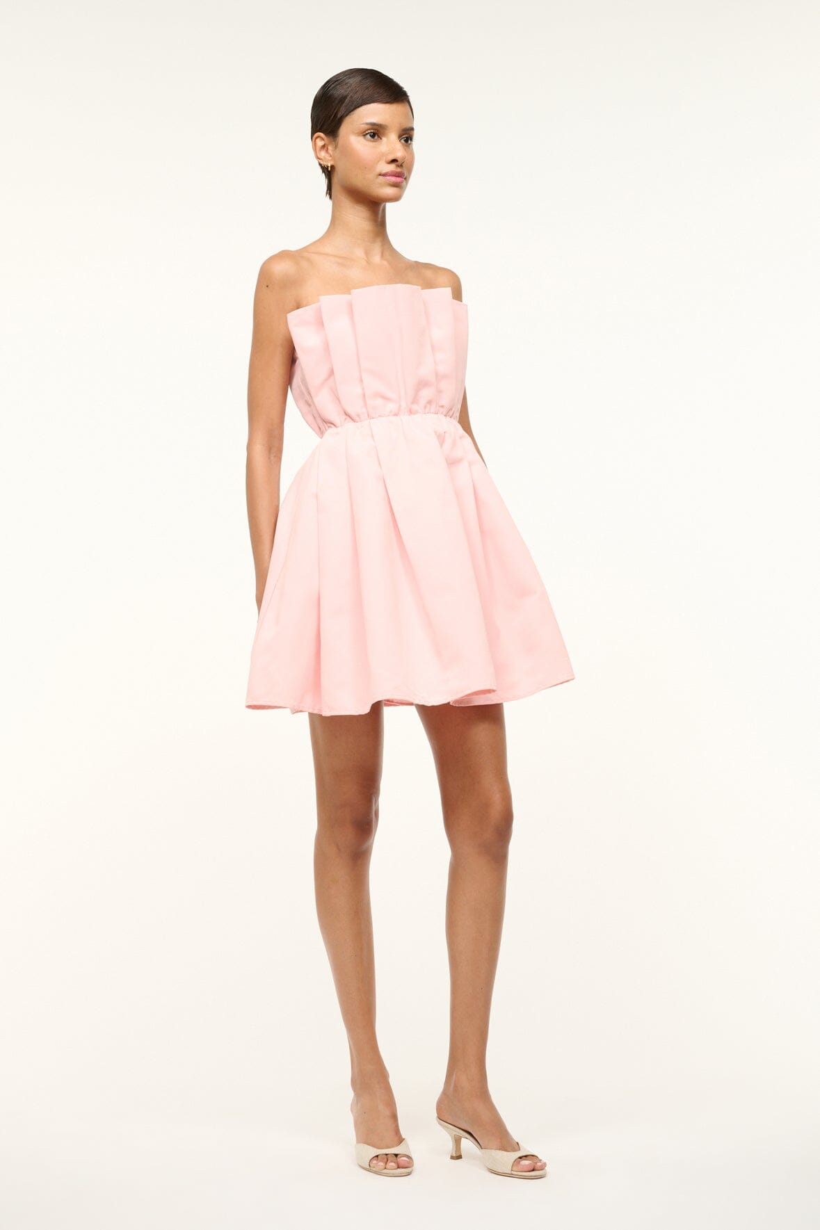 Strapless A-Line Mini Dress with Empire Waist & Corset | Cordelia