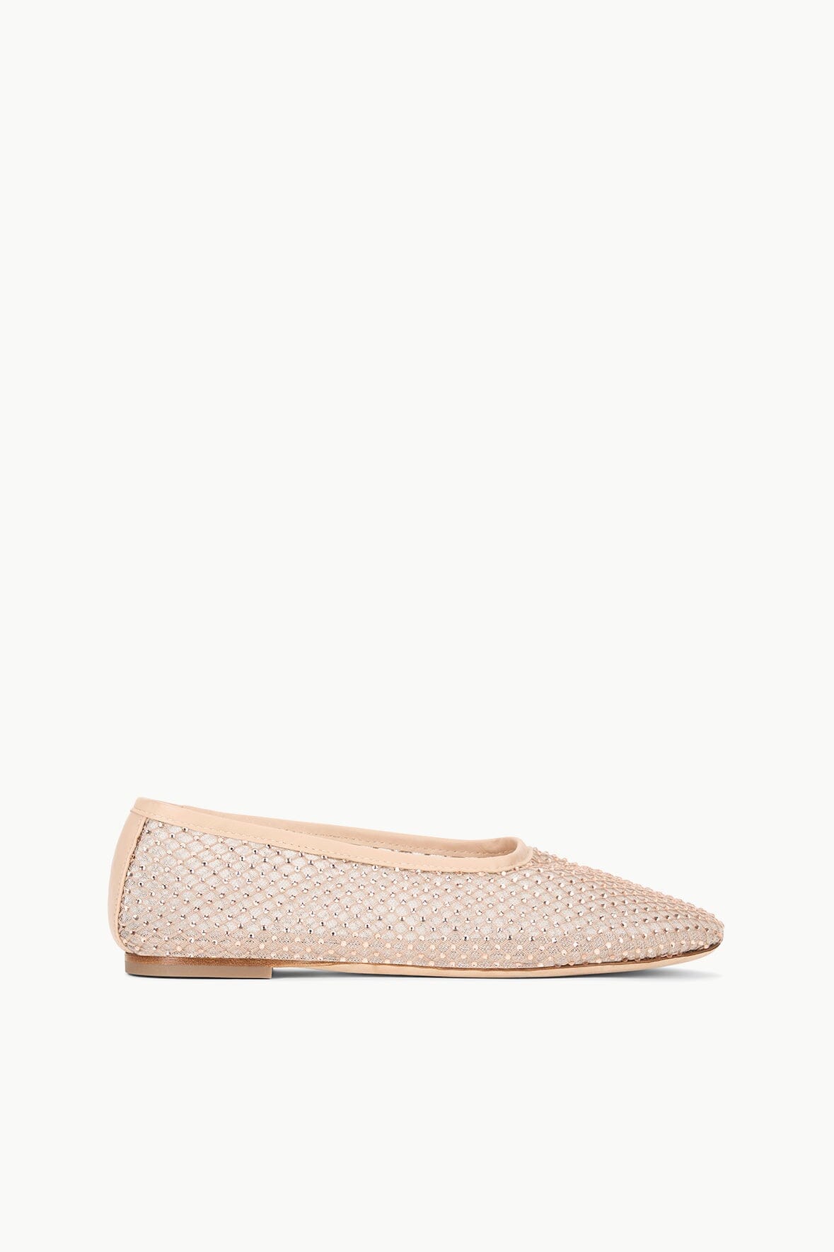 Bejeweled Ballet Flats with Nappa Leather Sole | Alba Champagne Crystal Mesh