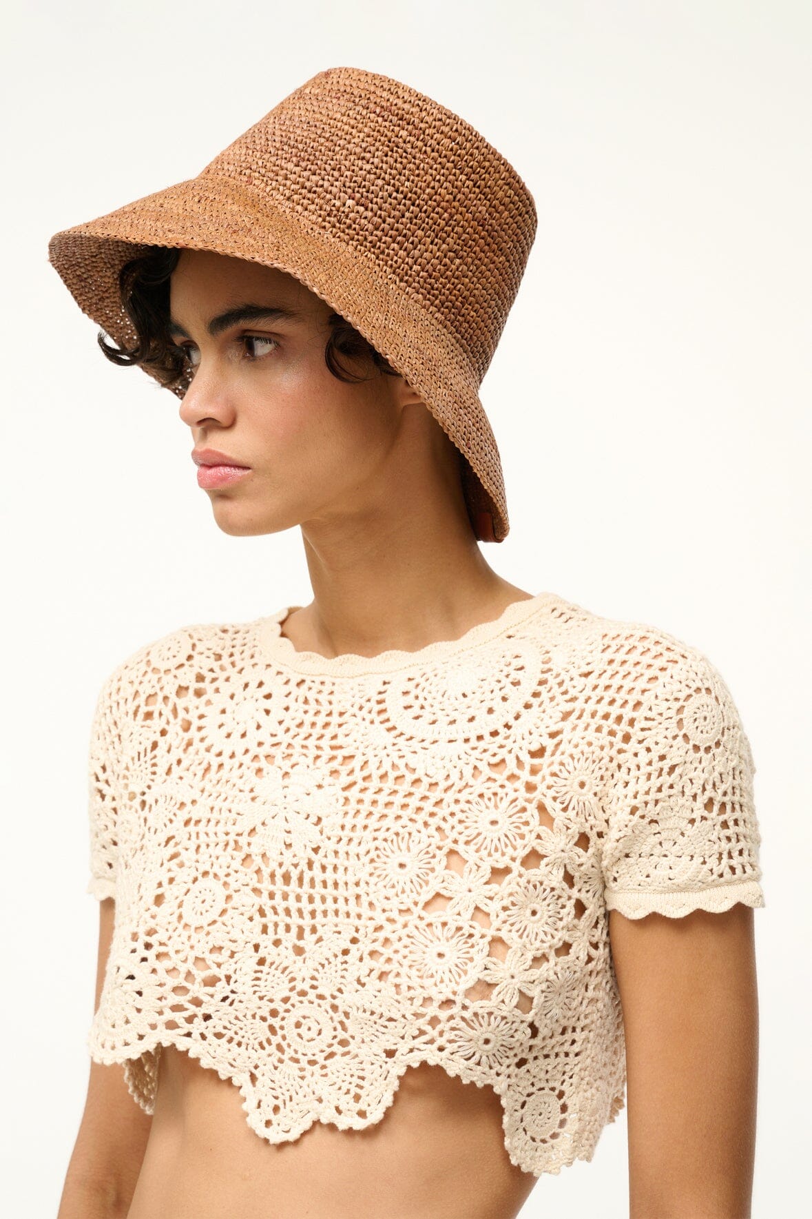 Straw Crochet Bucket Hat with Wide Brim for Summer | Rita Tan
