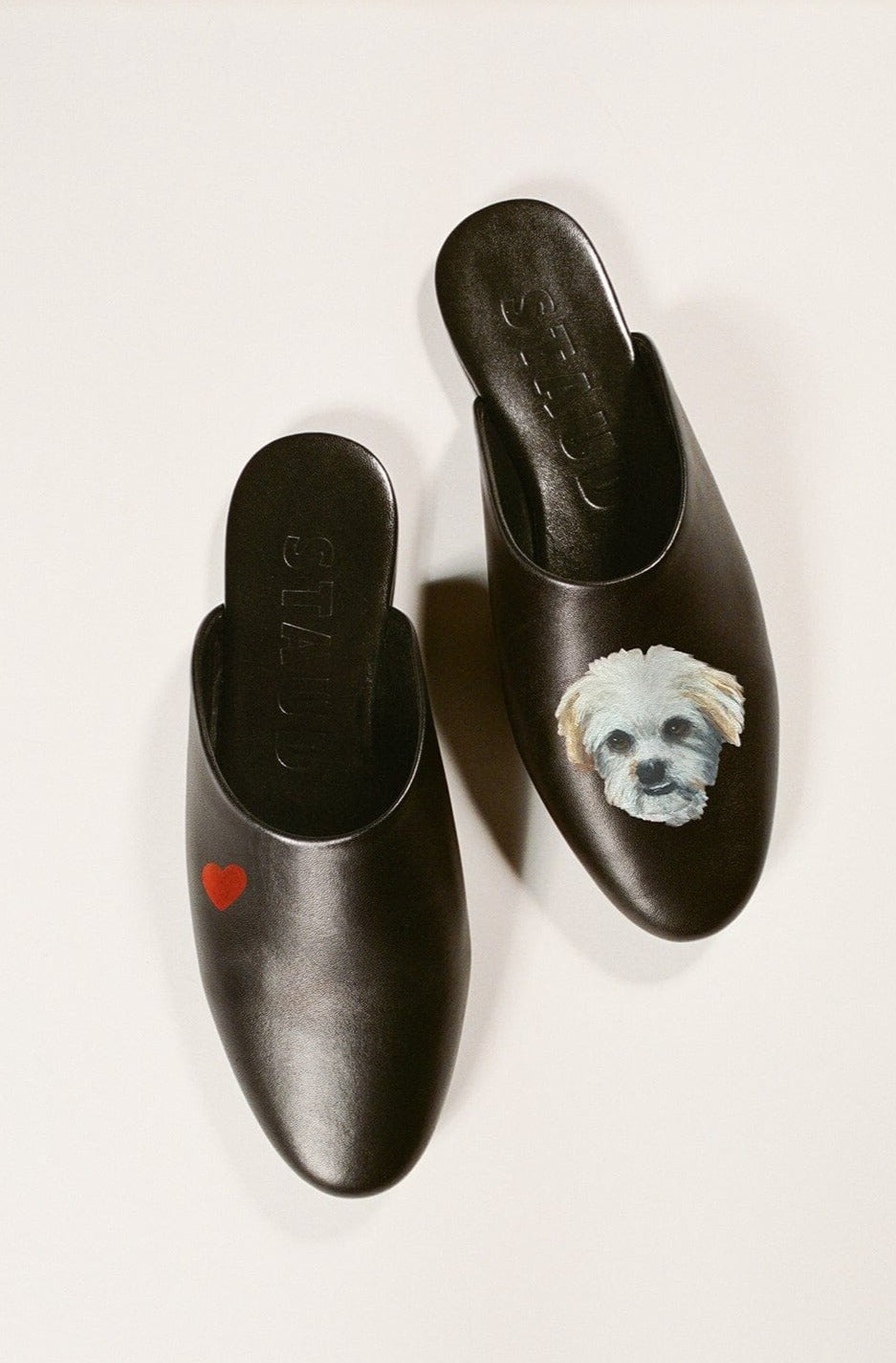 Custom Leather Abby Slippers | Black Nappa Slip-On