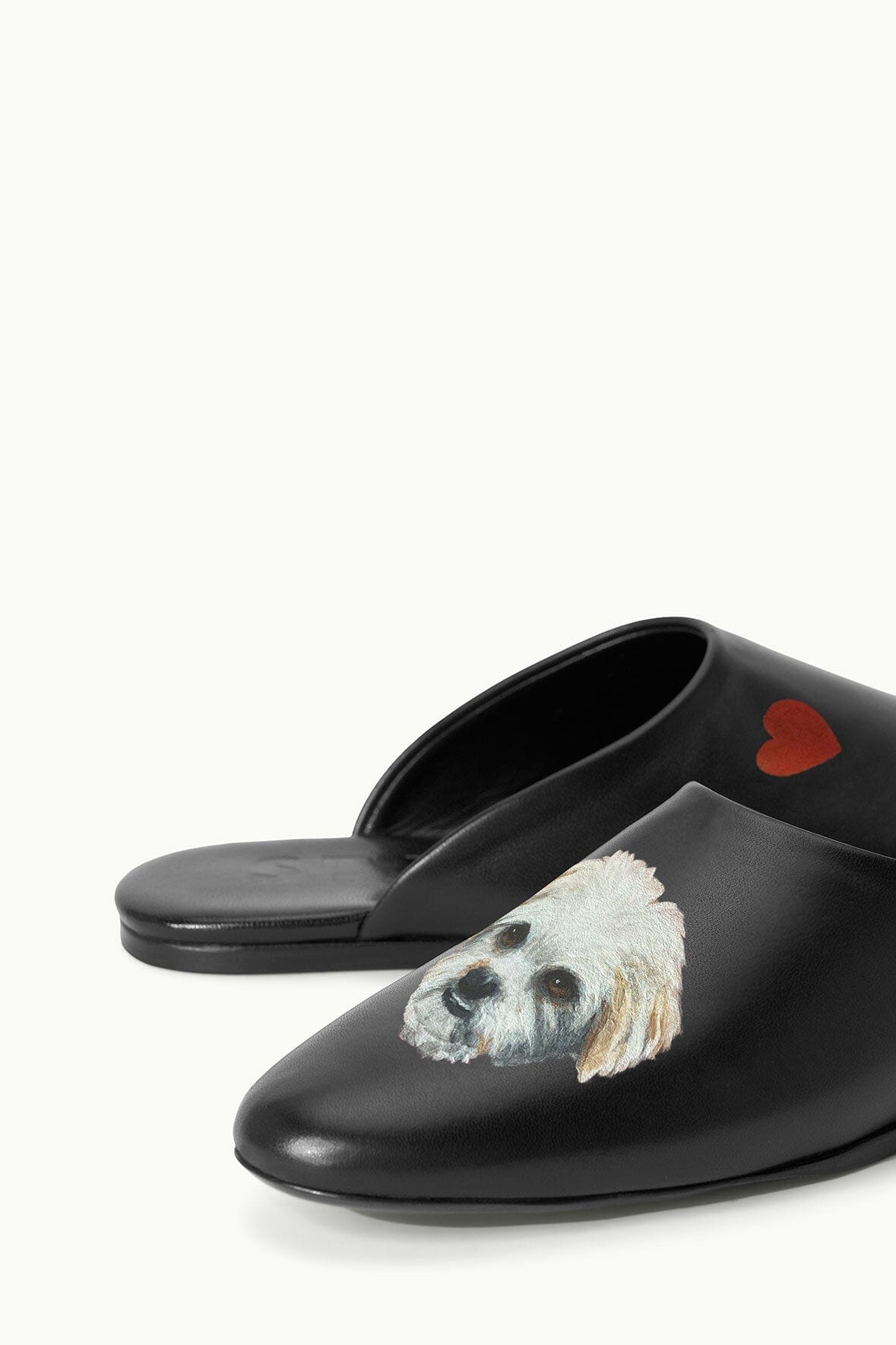 Custom Leather Abby Slippers | Black Nappa Slip-On