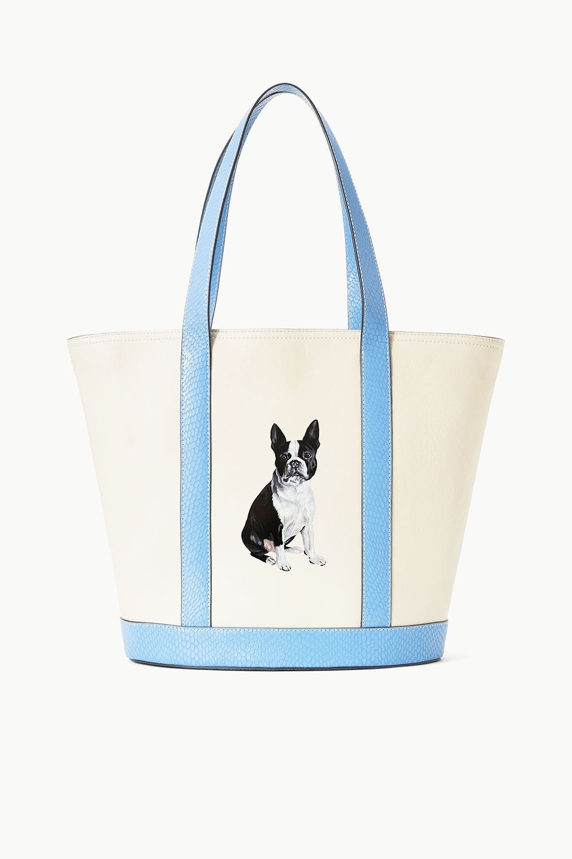 Custom Leather Allora Tote with Snake Embossed Trim | STAUD