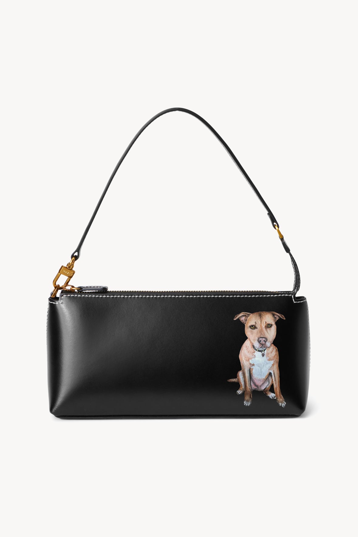 Custom Pet Portrait Handbag with Suede Lining | Kaia Bag Black