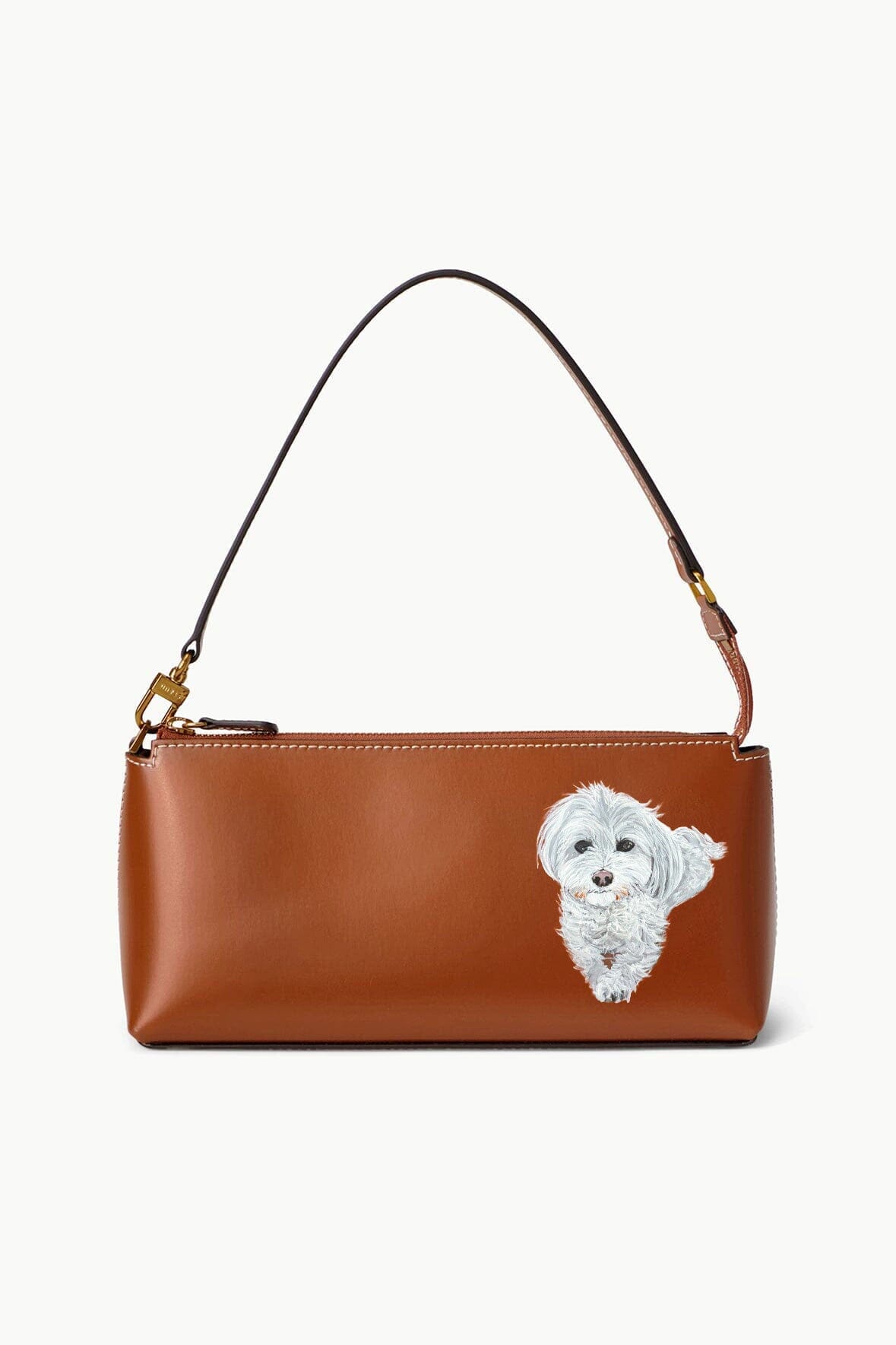 Custom Leather Kaia Bag with Zipper & Suede Lining | Tan