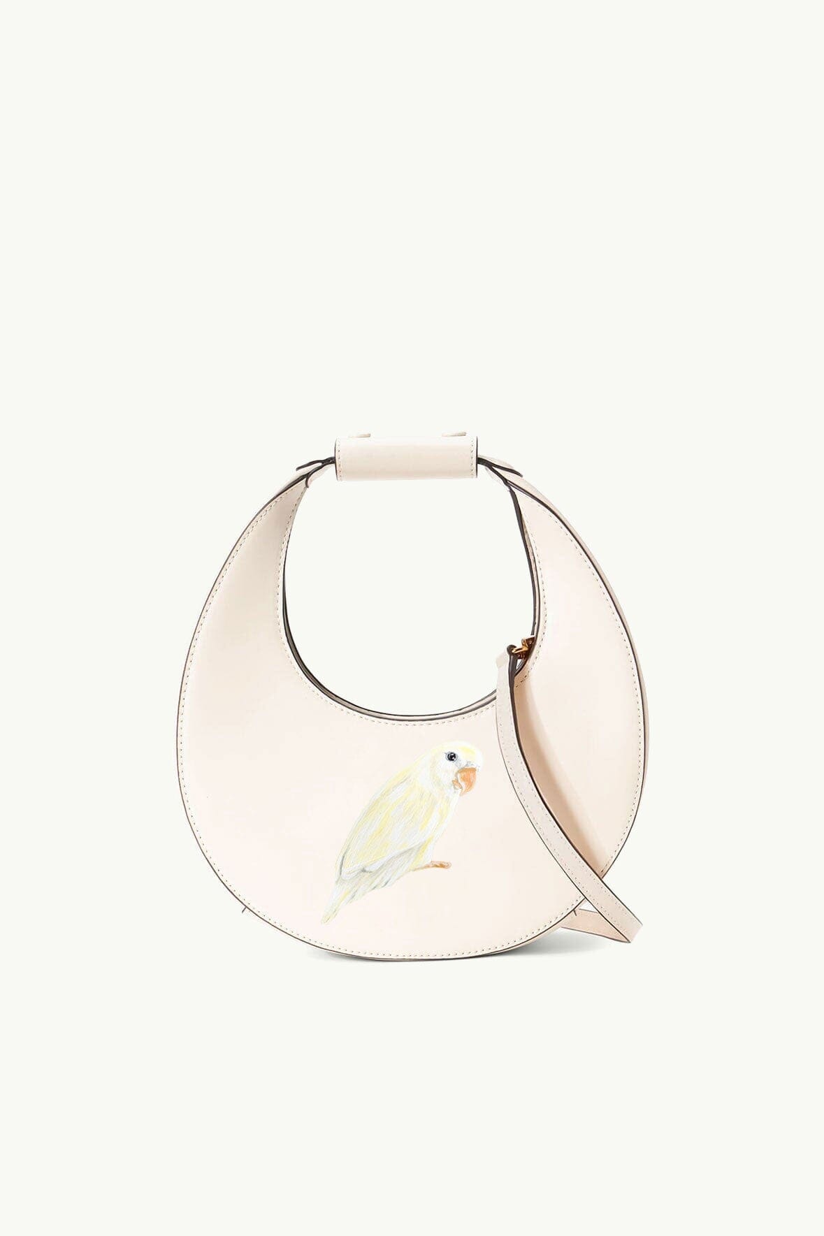 Custom Mini Moon Bag with Zipper & Suede Lining | Cream