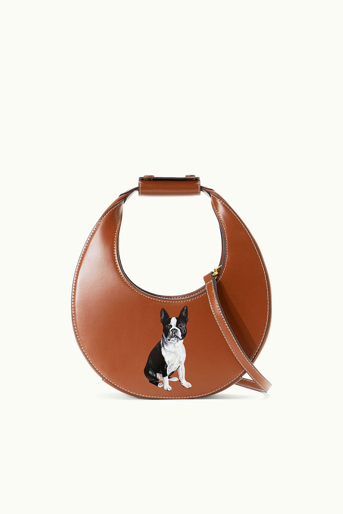 Custom Mini Moon Bag with Zipper & Suede Lining | Tan