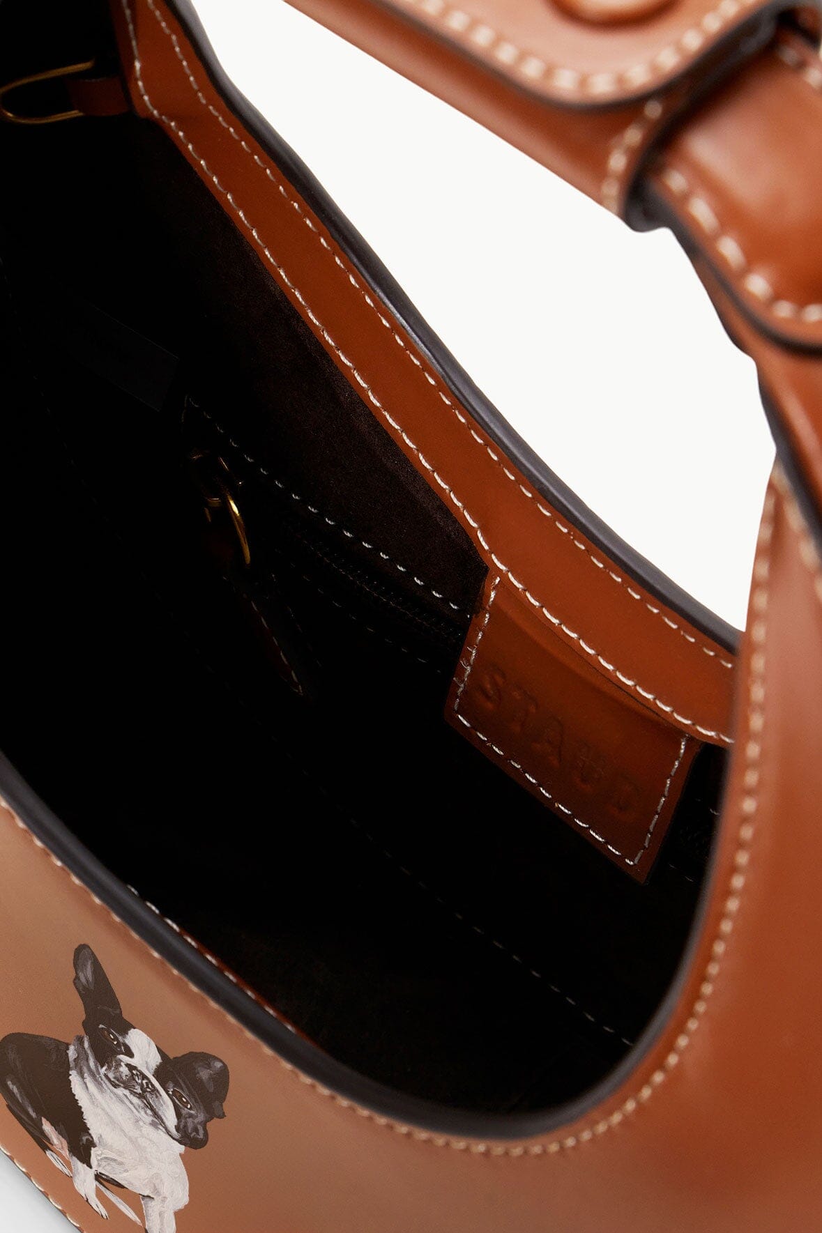 Custom Mini Moon Bag with Zipper & Suede Lining | Tan