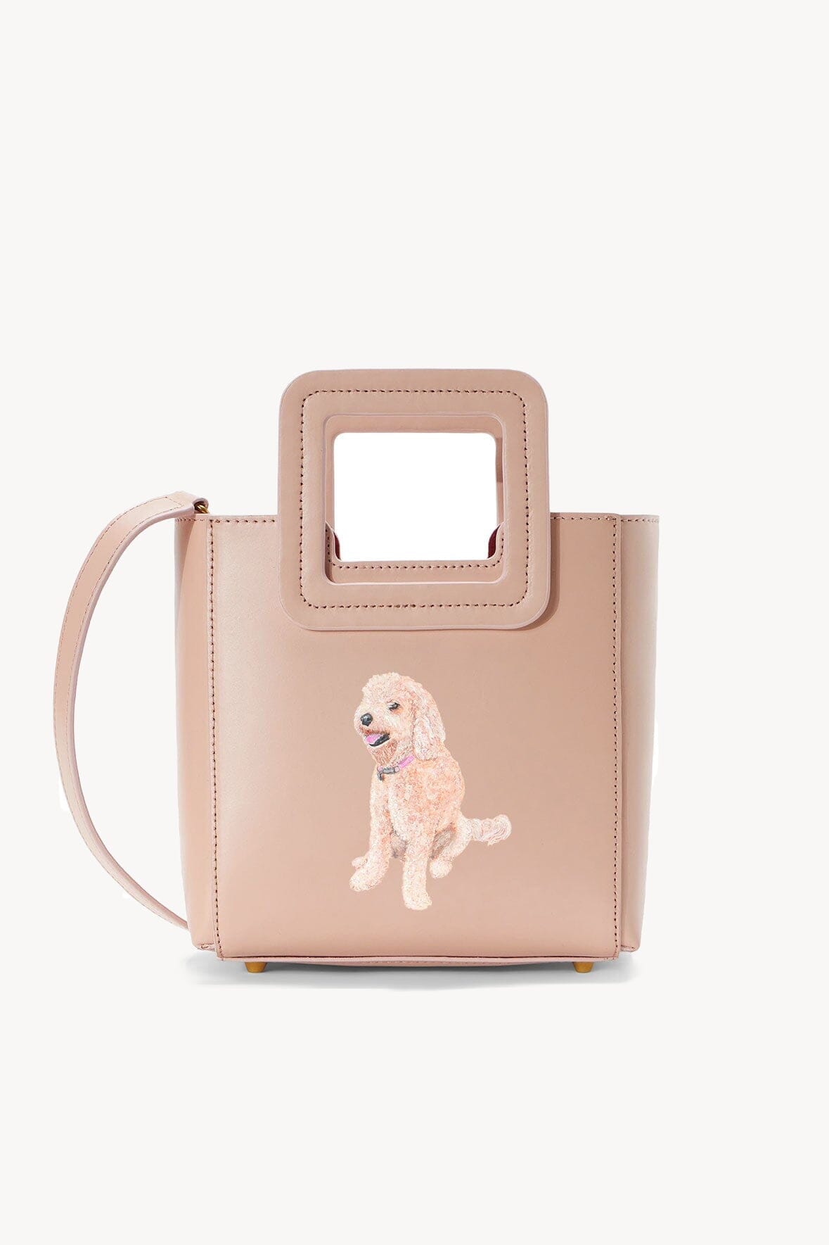 Custom Mini Shirley Leather Bag with Zipper & Gold Hardware | Blush