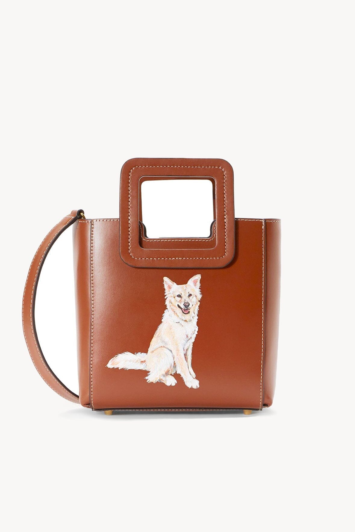 Custom Mini Shirley Leather Bag with Zipper & Suede Lining | Tan