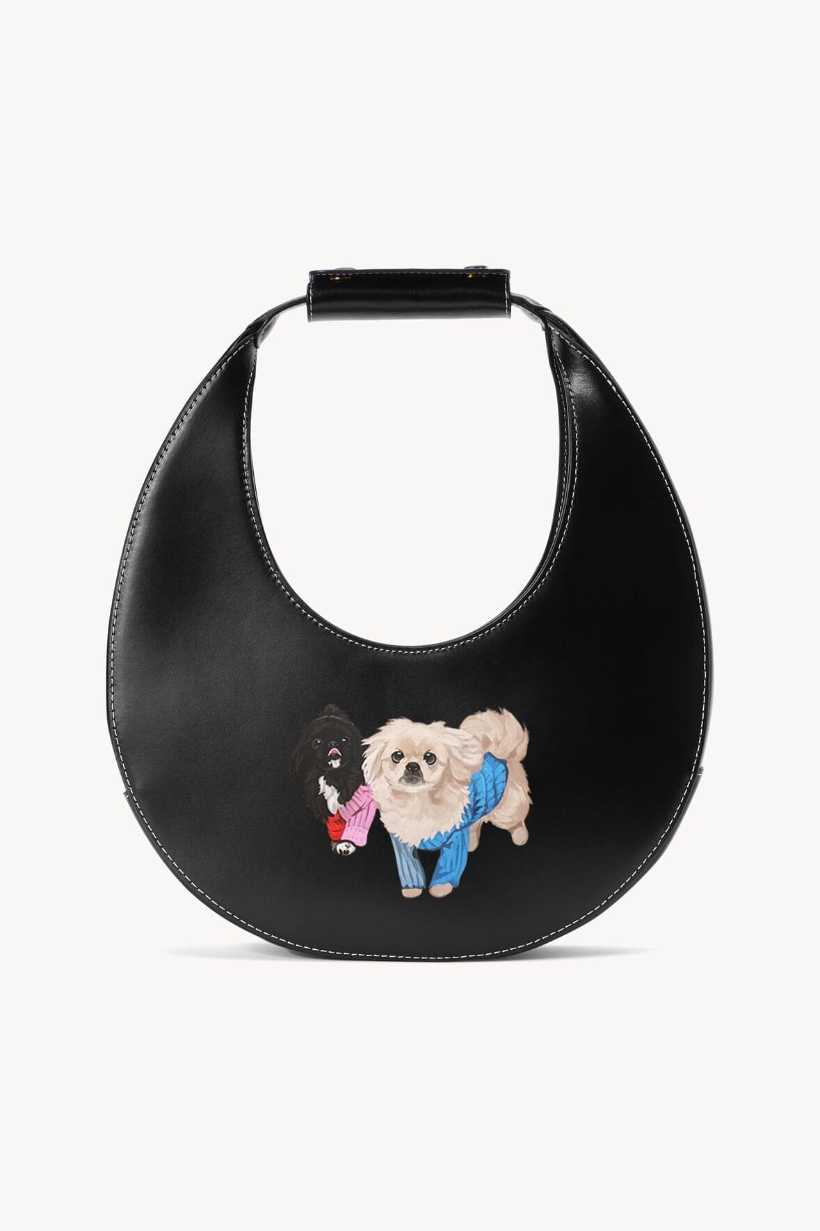 Custom Moon Bag with Magnetic Closure & Suede Lining | STAUD