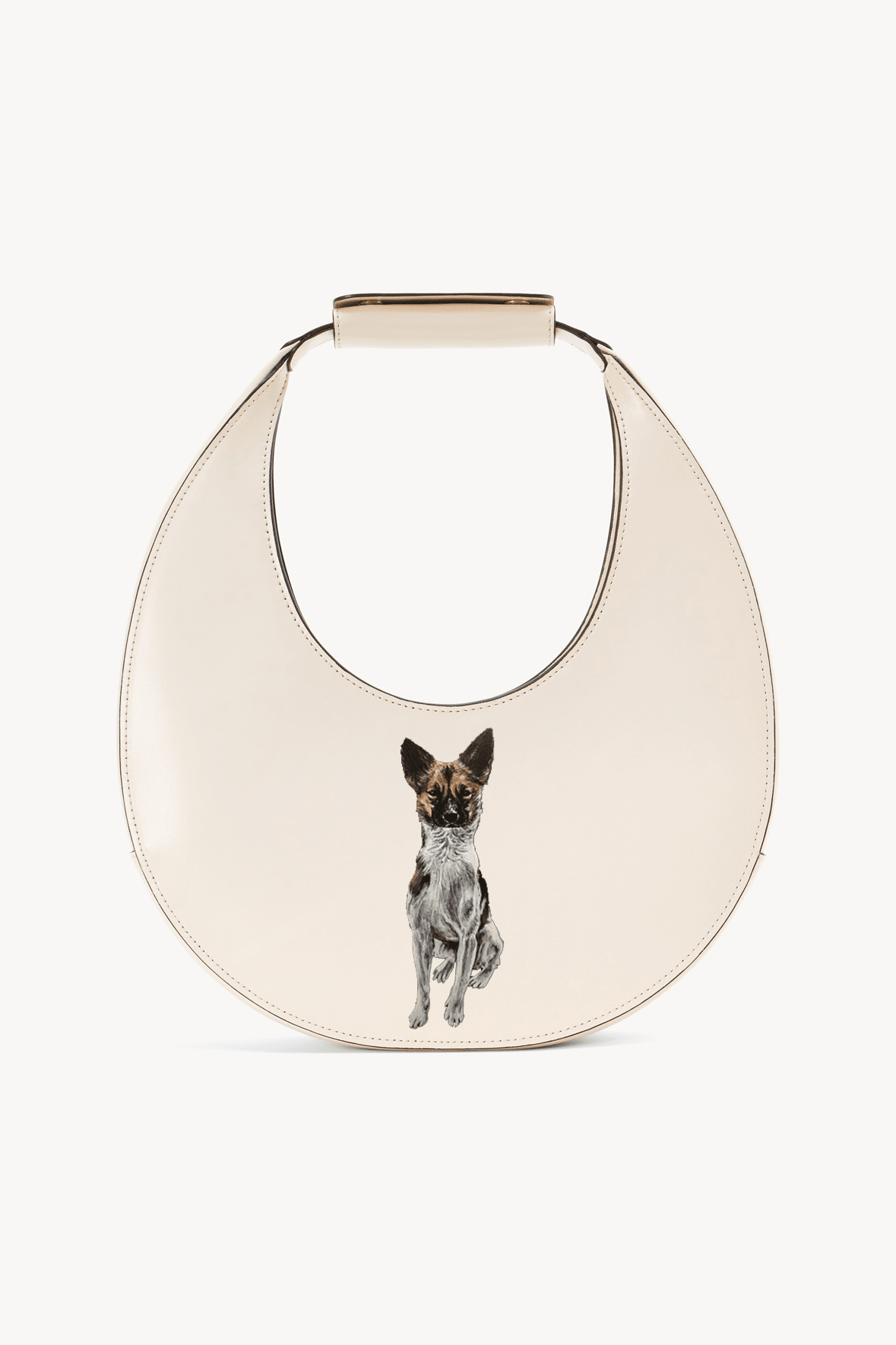 Cream Crescent Moon Bag with Magnetic Clasp | STAUD
