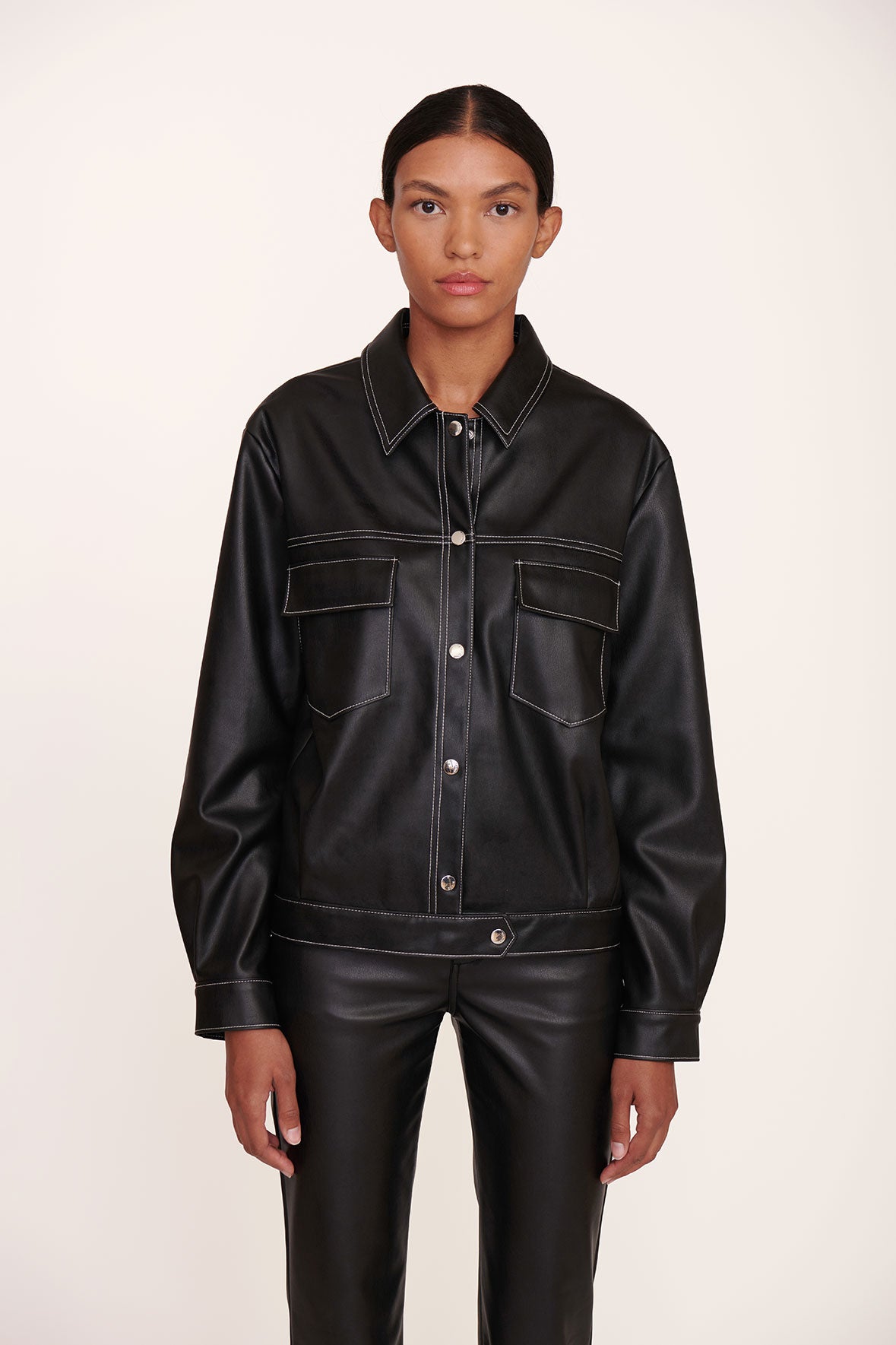 Custom Pet Portrait Vegan Leather Jacket | Black Ryan Jacket