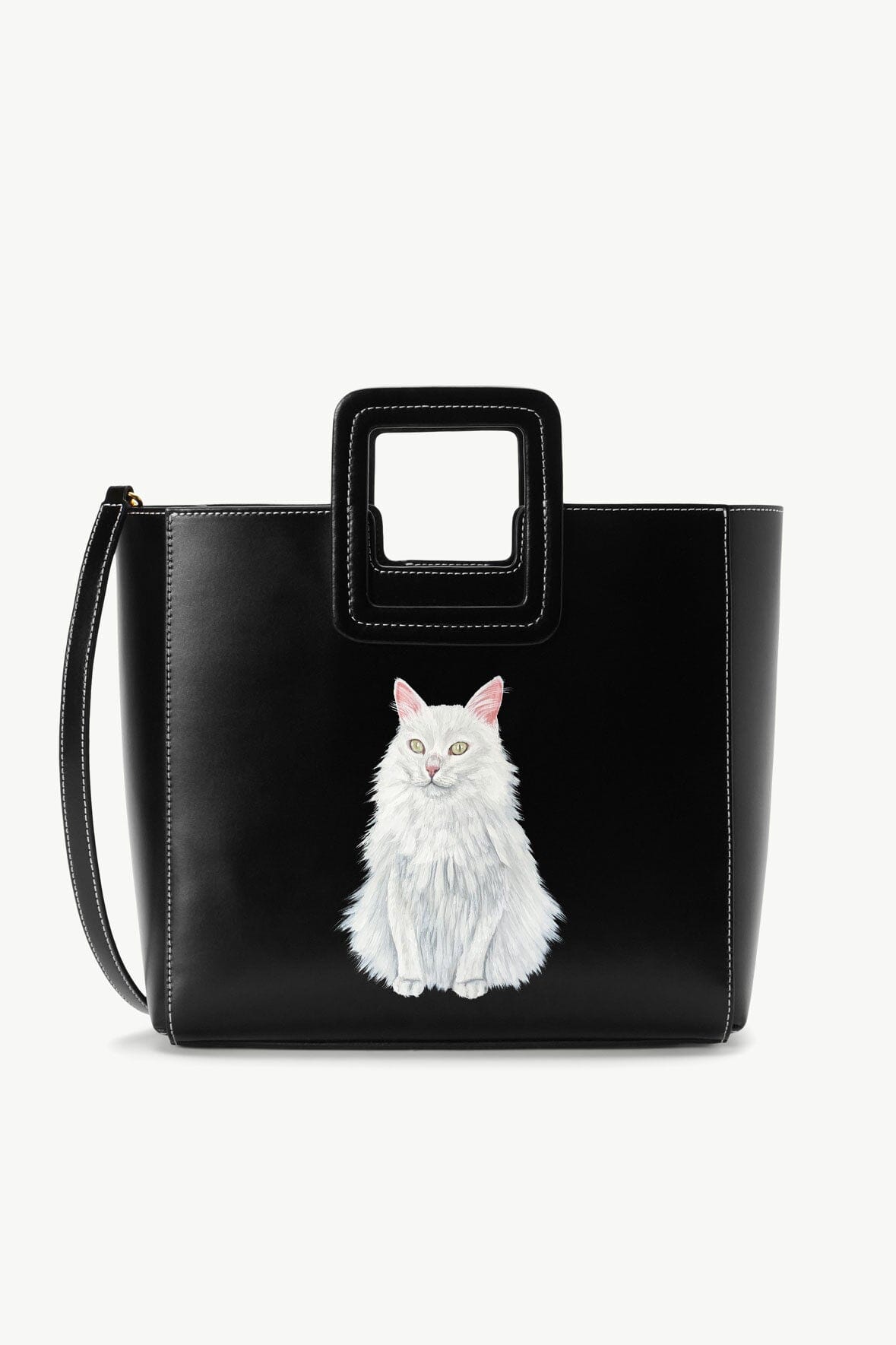 Custom Shirley Leather Bag with Zipper & Suede Lining | Black