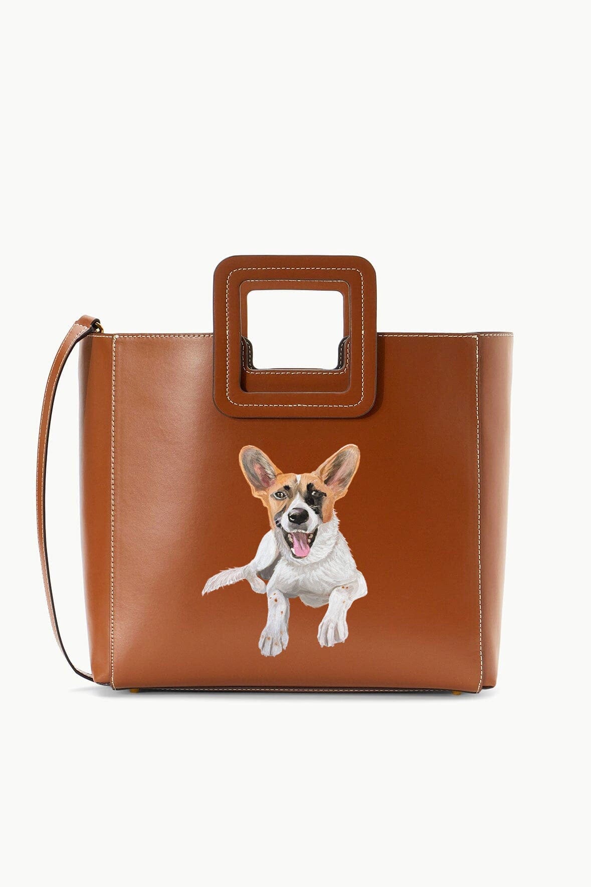 Custom Shirley Leather Bag with Zipper Closure & Suede Lining | Tan