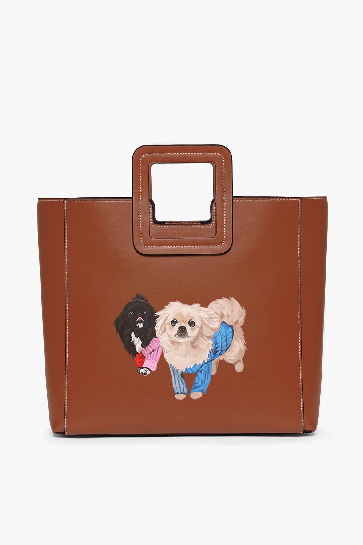 Custom Shirley Leather Bag with Zipper Closure & Suede Lining | Tan