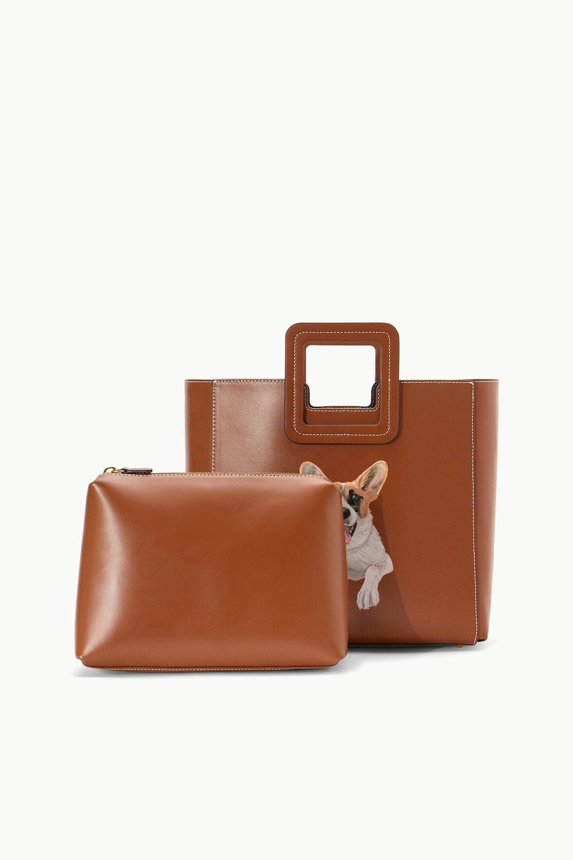 Custom Shirley Leather Bag with Zipper Closure & Suede Lining | Tan