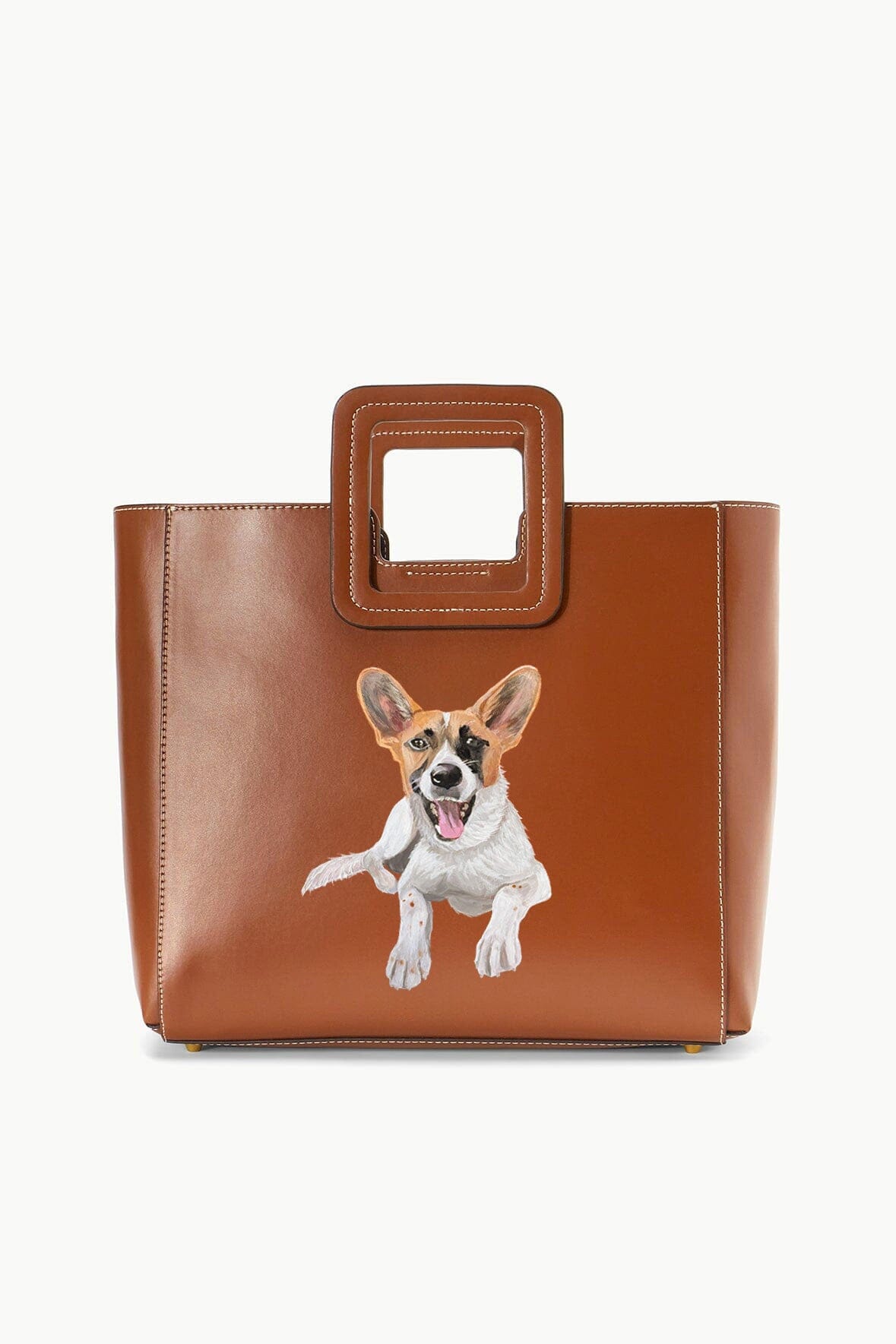 Custom Shirley Leather Bag with Zipper Closure & Suede Lining | Tan