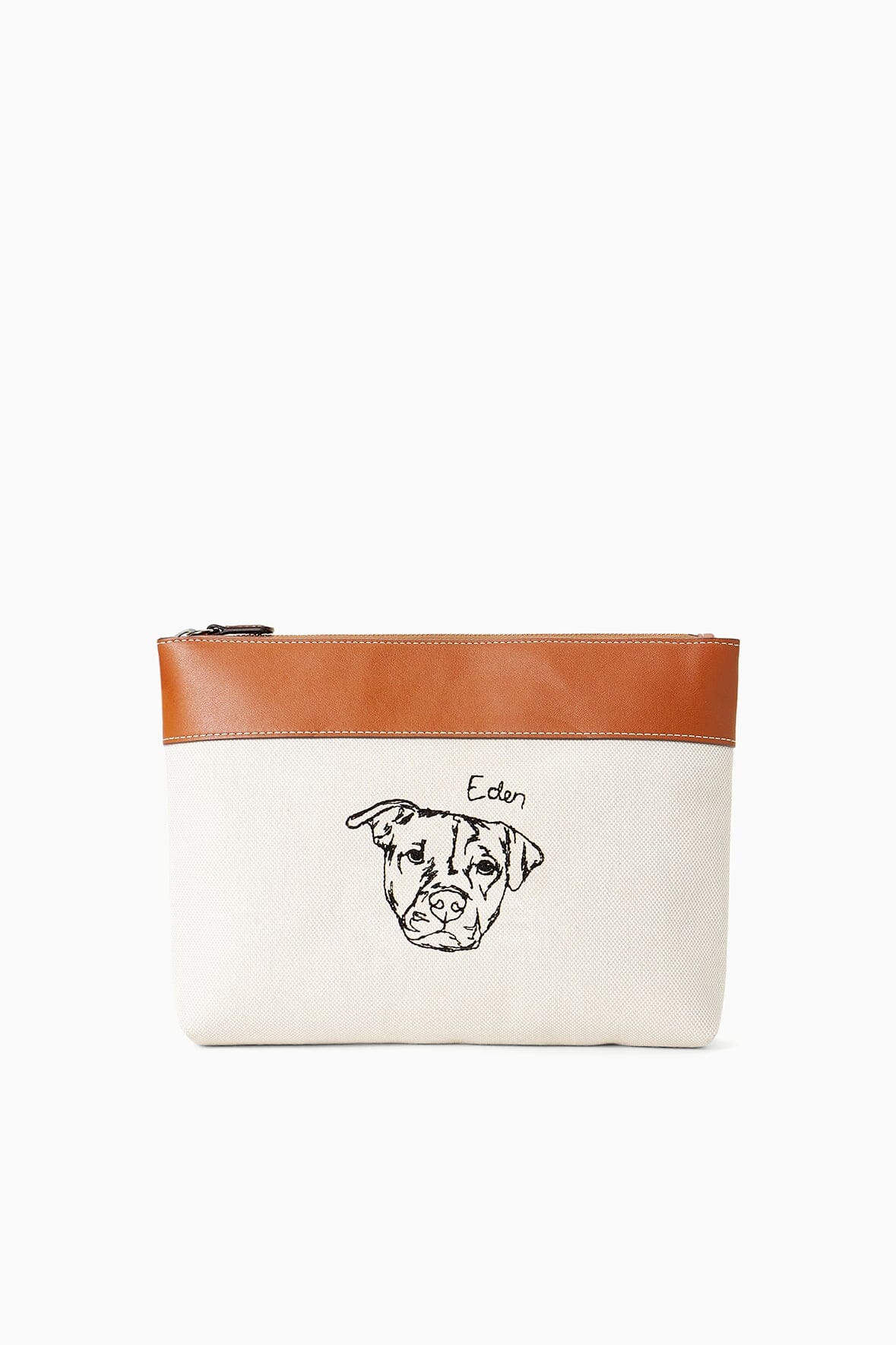 Custom Duckie Zip Pouch with Leather Trim | STAUD x C.BONZ